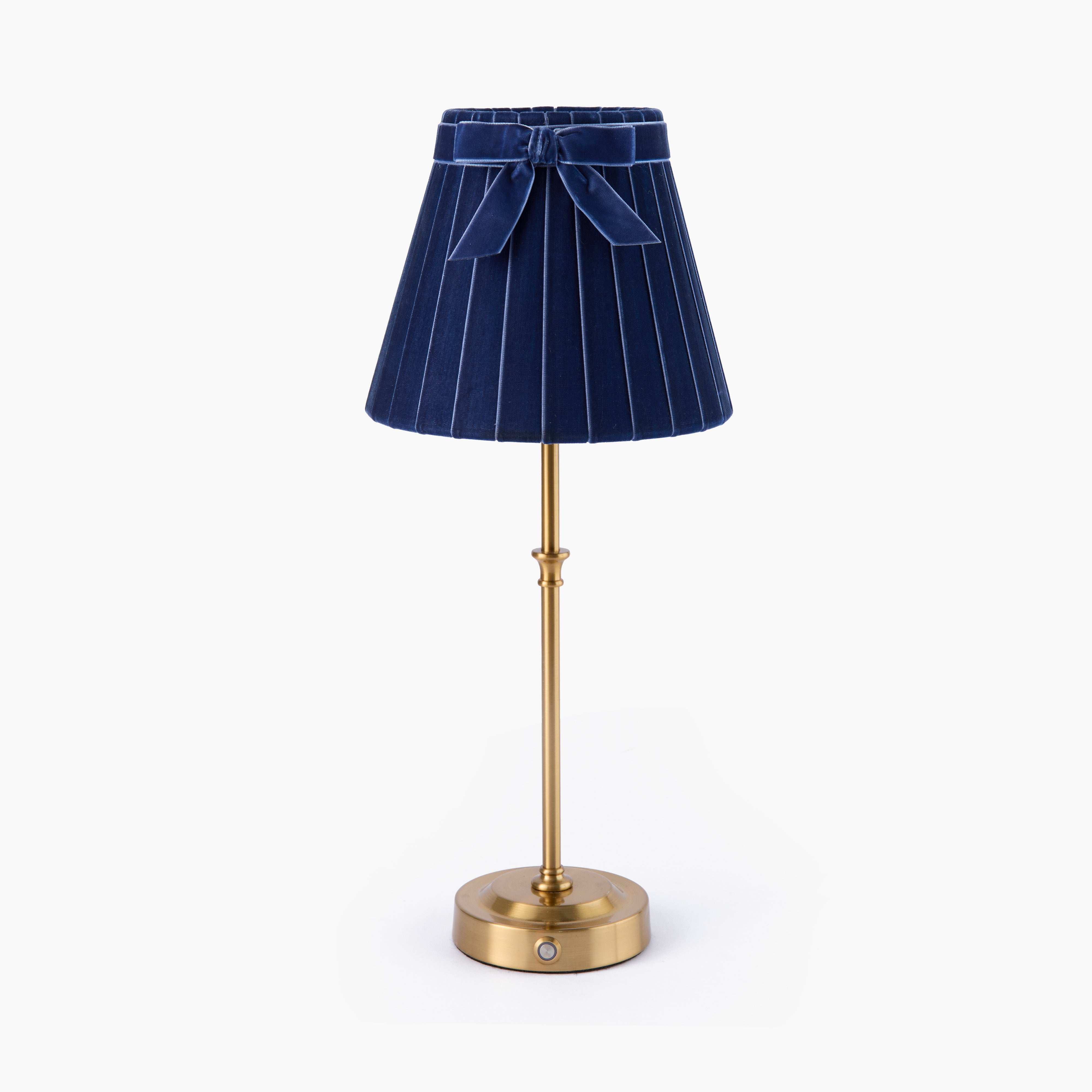 Dark Blue Velvet Bow Lampshade (18cm)