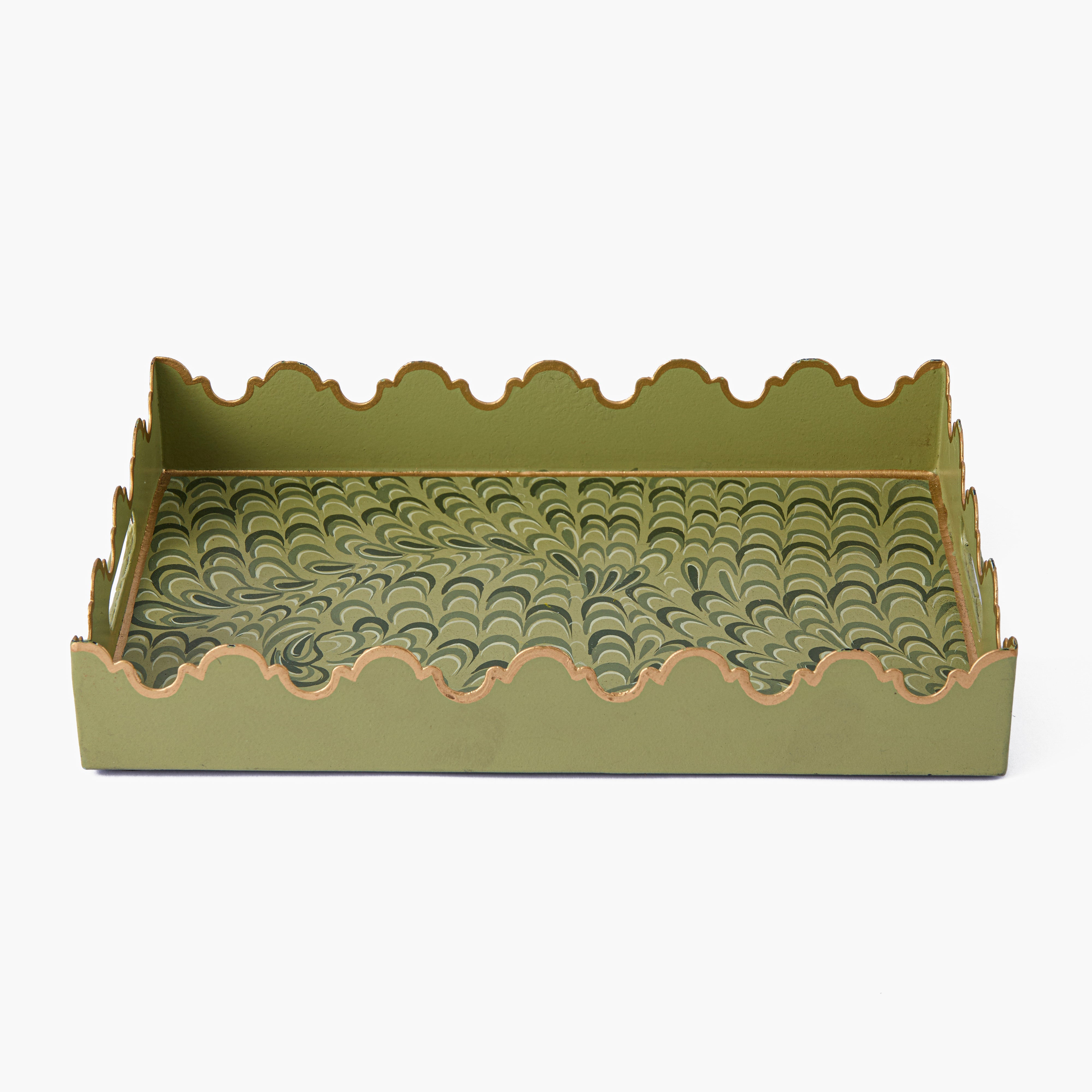 Olive Green Small Marble Tray