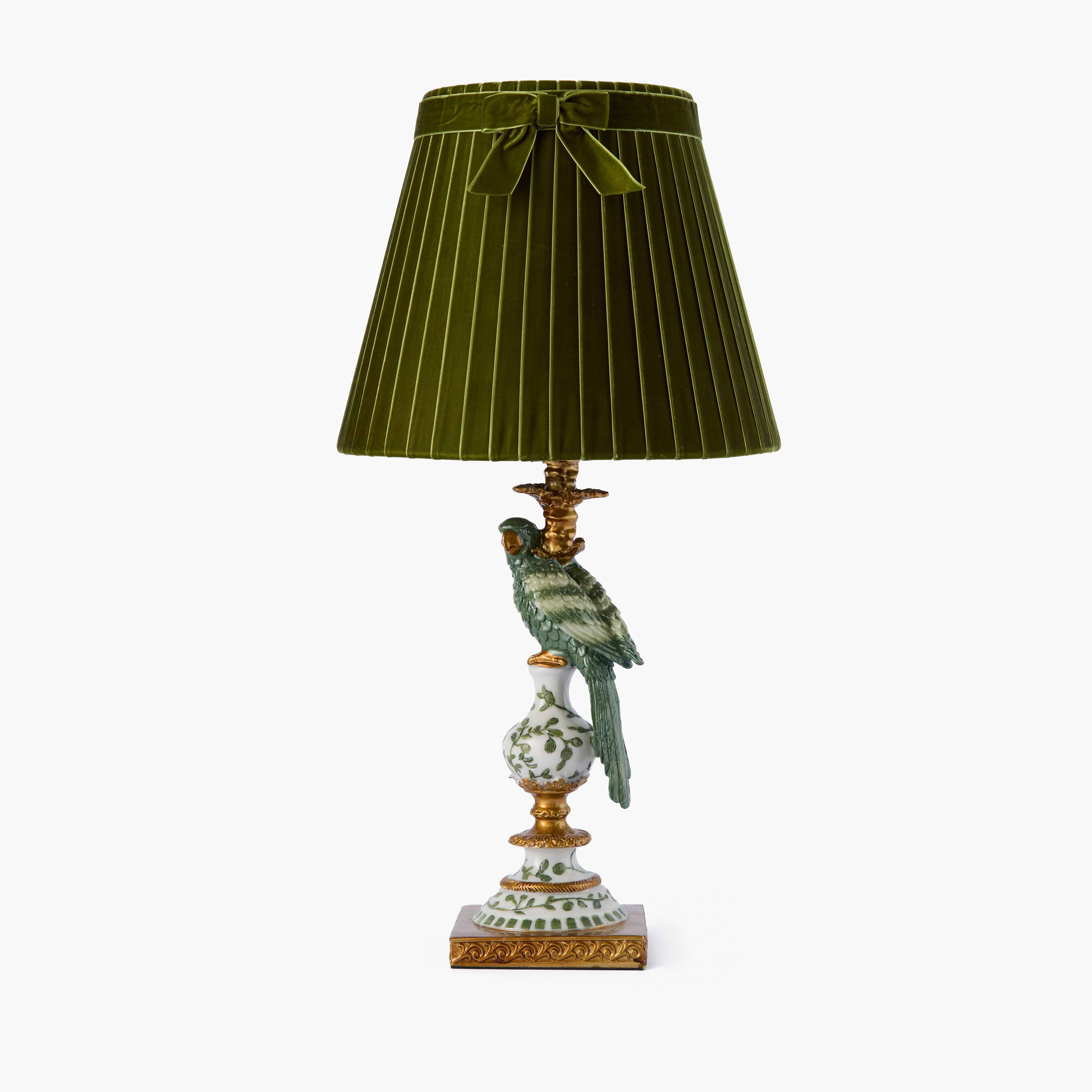 Olive Velvet Bow Lampshade (30cm)