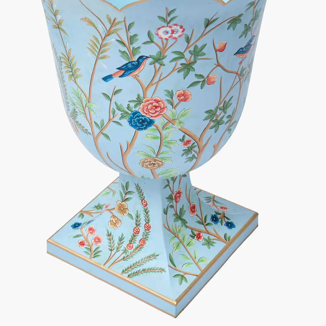 Blue Chinoiserie Tole Urn