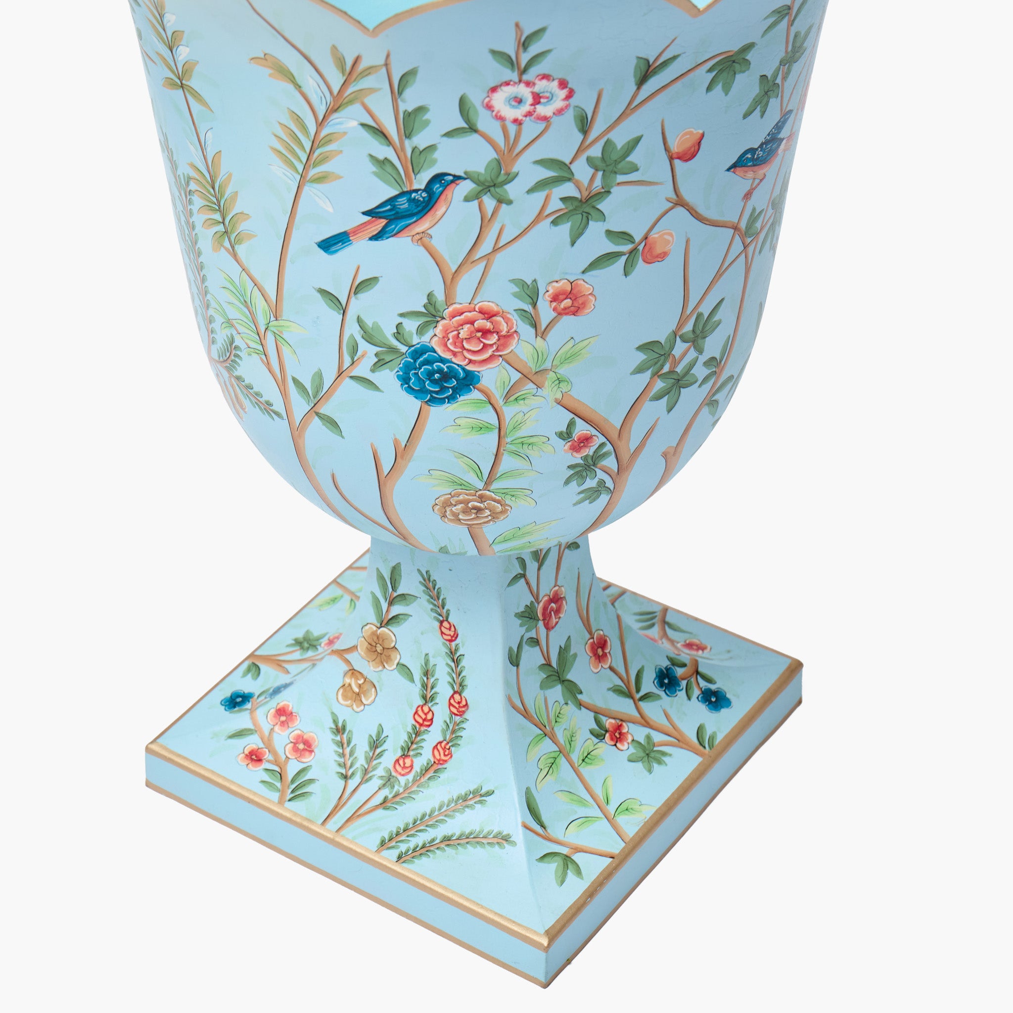 Blue Chinoiserie Tole Urn