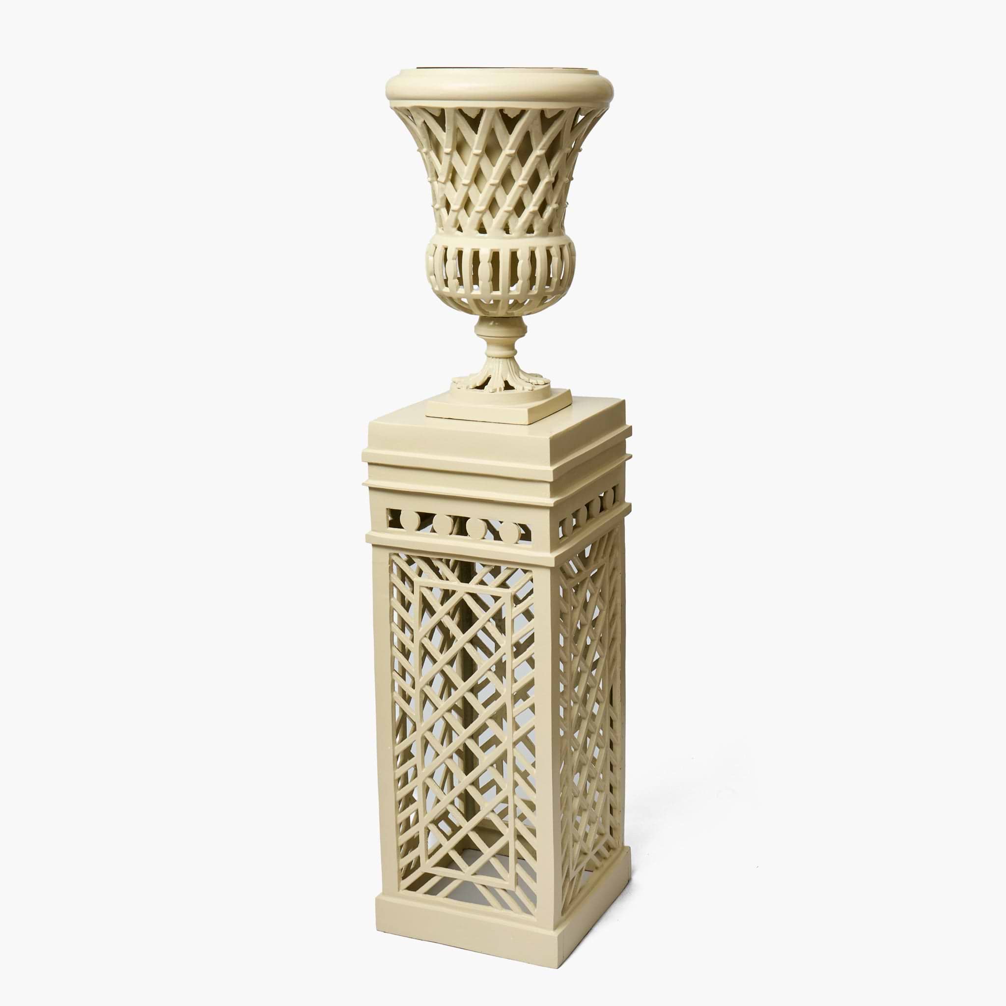 Adelaide Putty Lattice Urn & Pedestal
