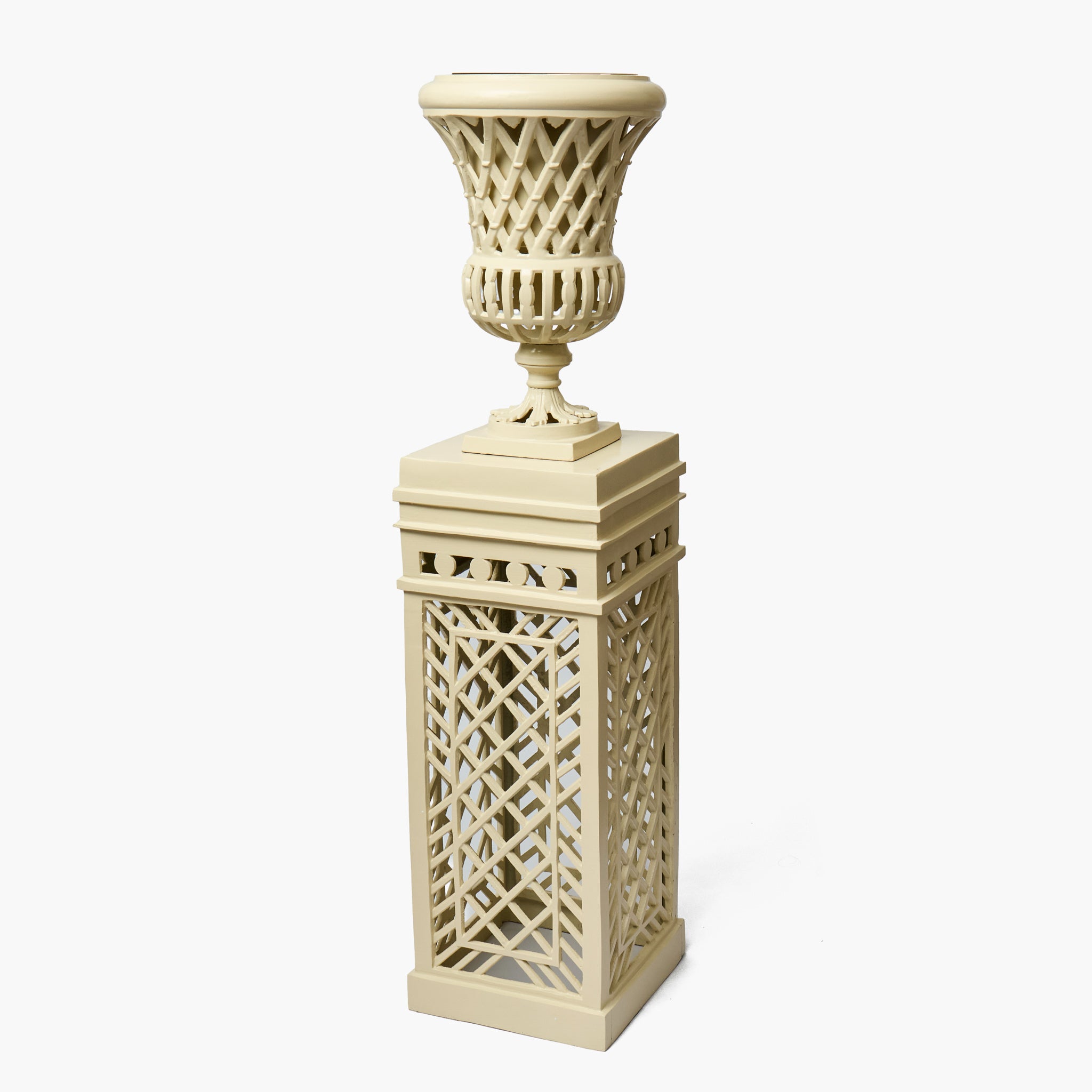 Adelaide Putty Lattice Urn & Pedestal