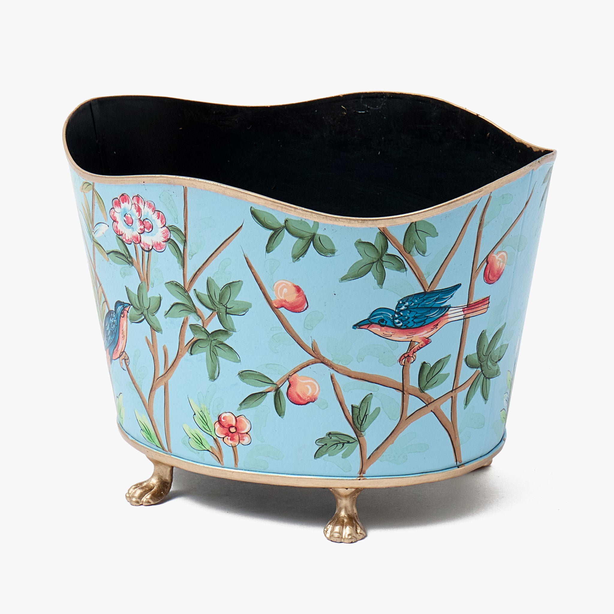Blue Chinoiserie Tole Planter