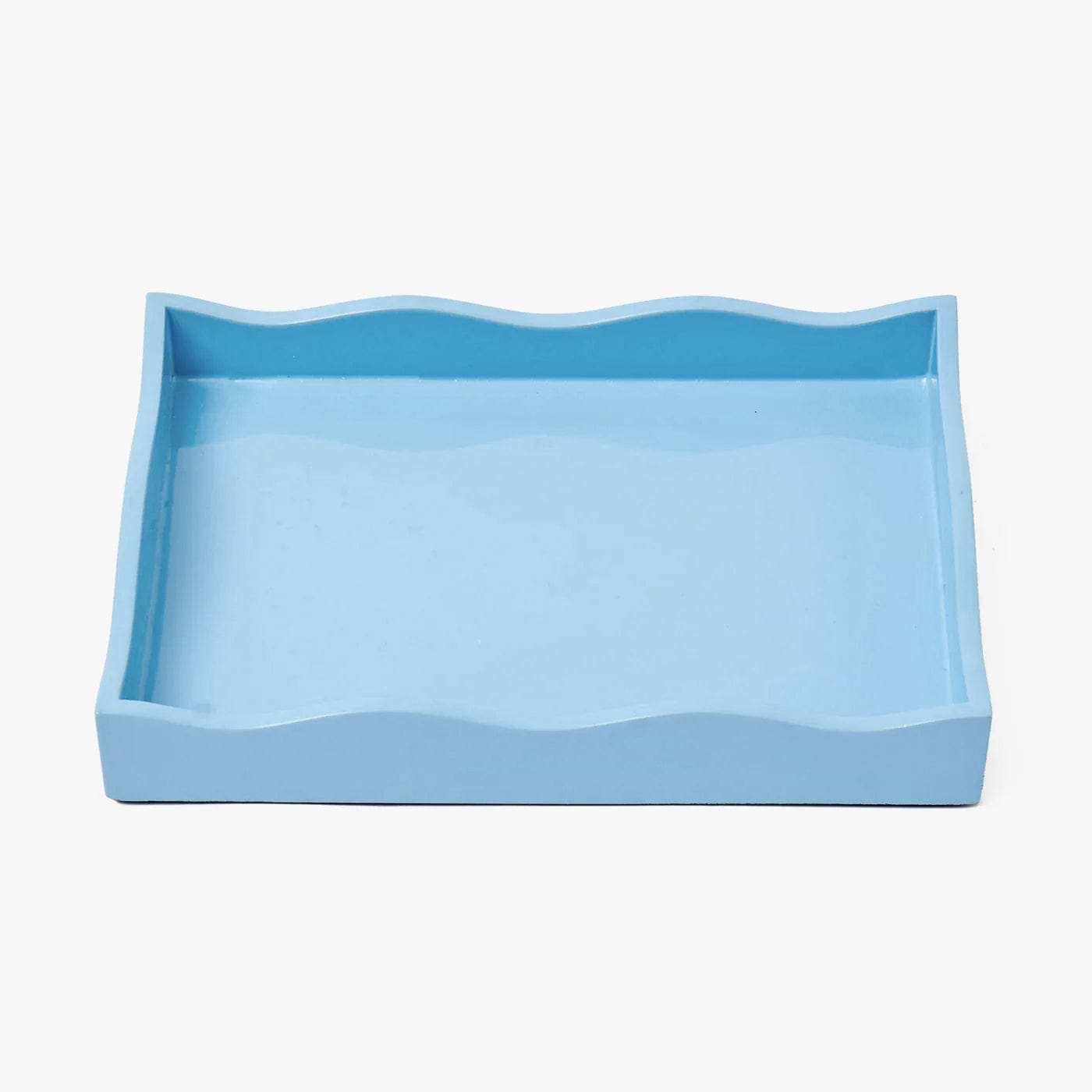 Small Blue Lacquer Wave Tray
