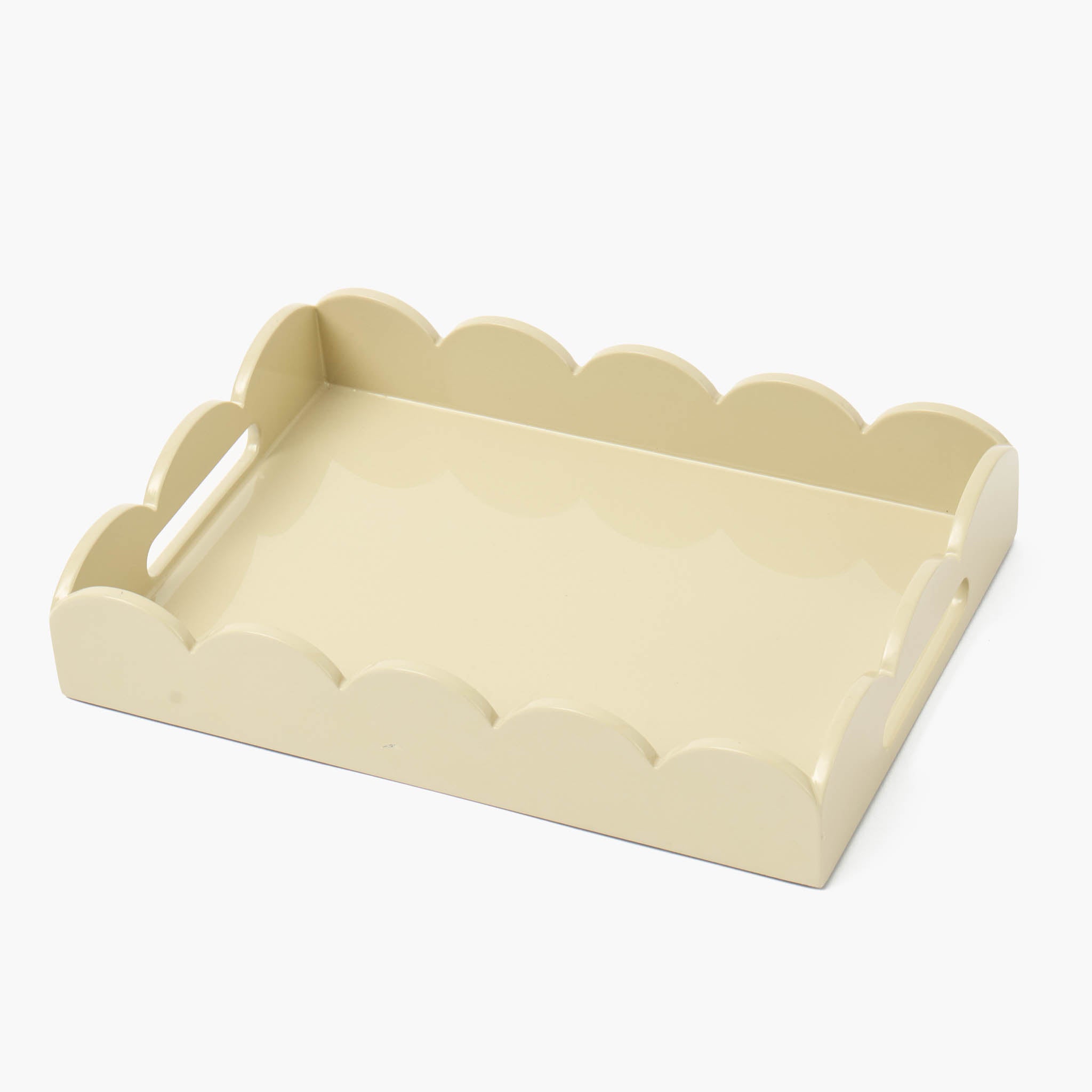 Putty Small Scalloped Lacquer Tray