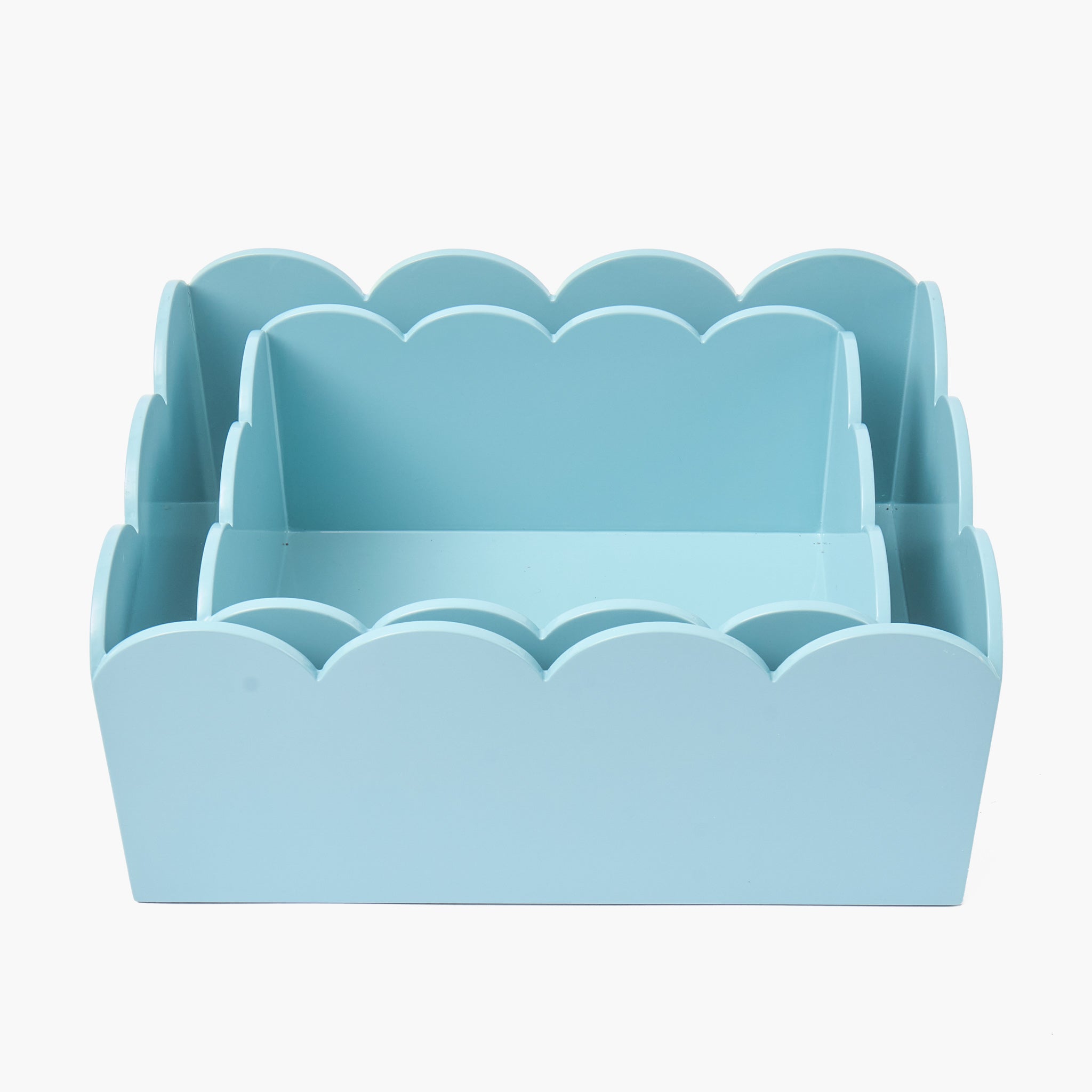 Duck-egg Blue Lacquer Storage Boxes (Set of 2)