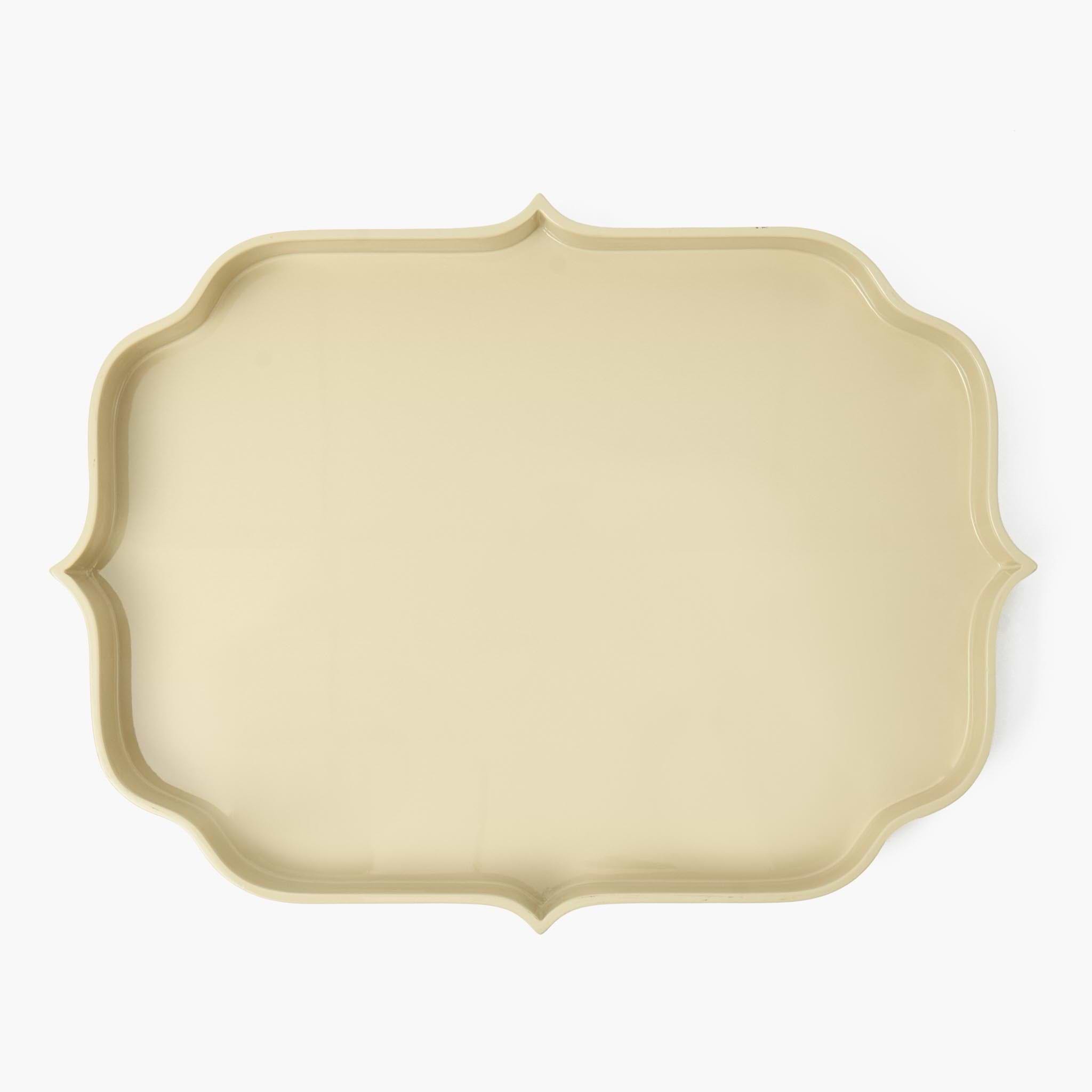 Putty Lacquer Quatrefoil Tray