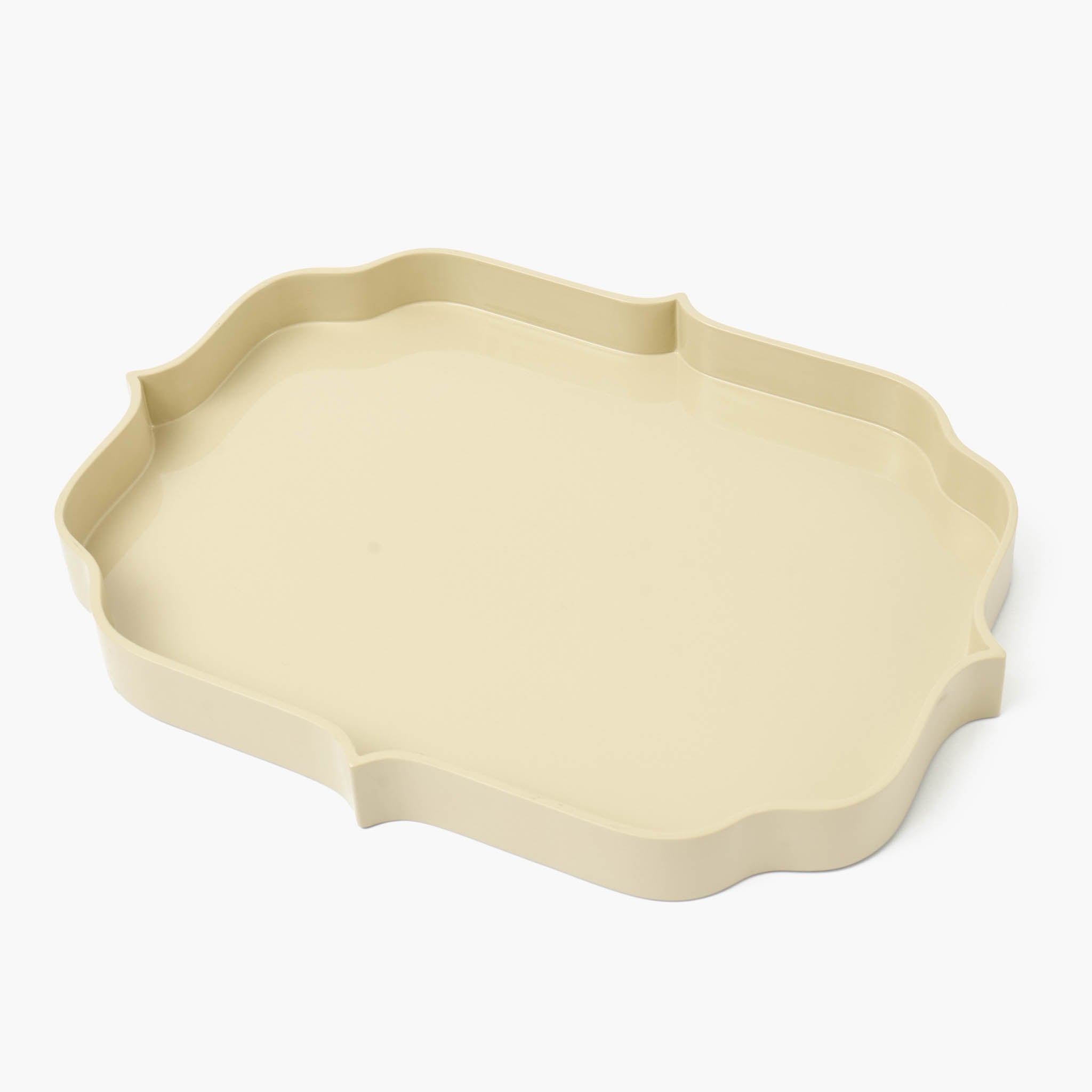 Putty Lacquer Quatrefoil Tray