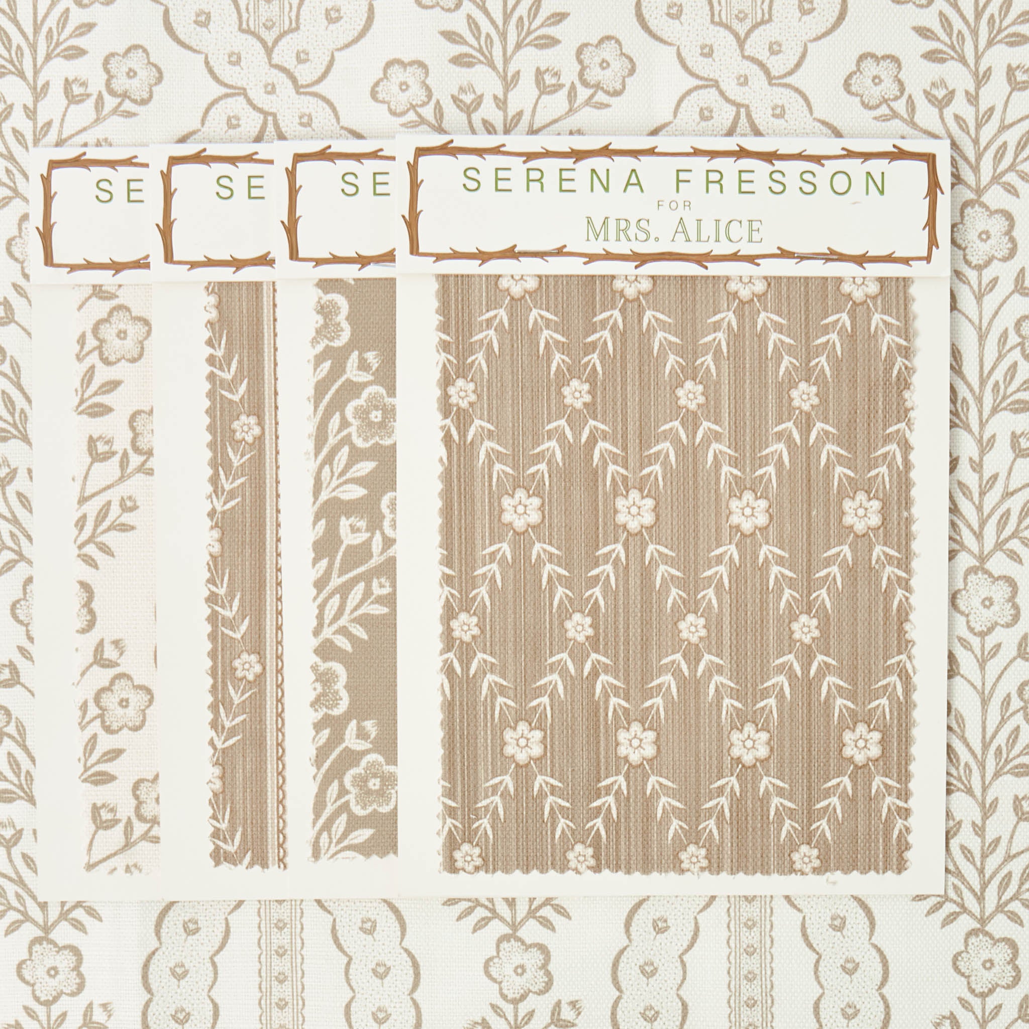 Putty Theodora Trellis Fabric