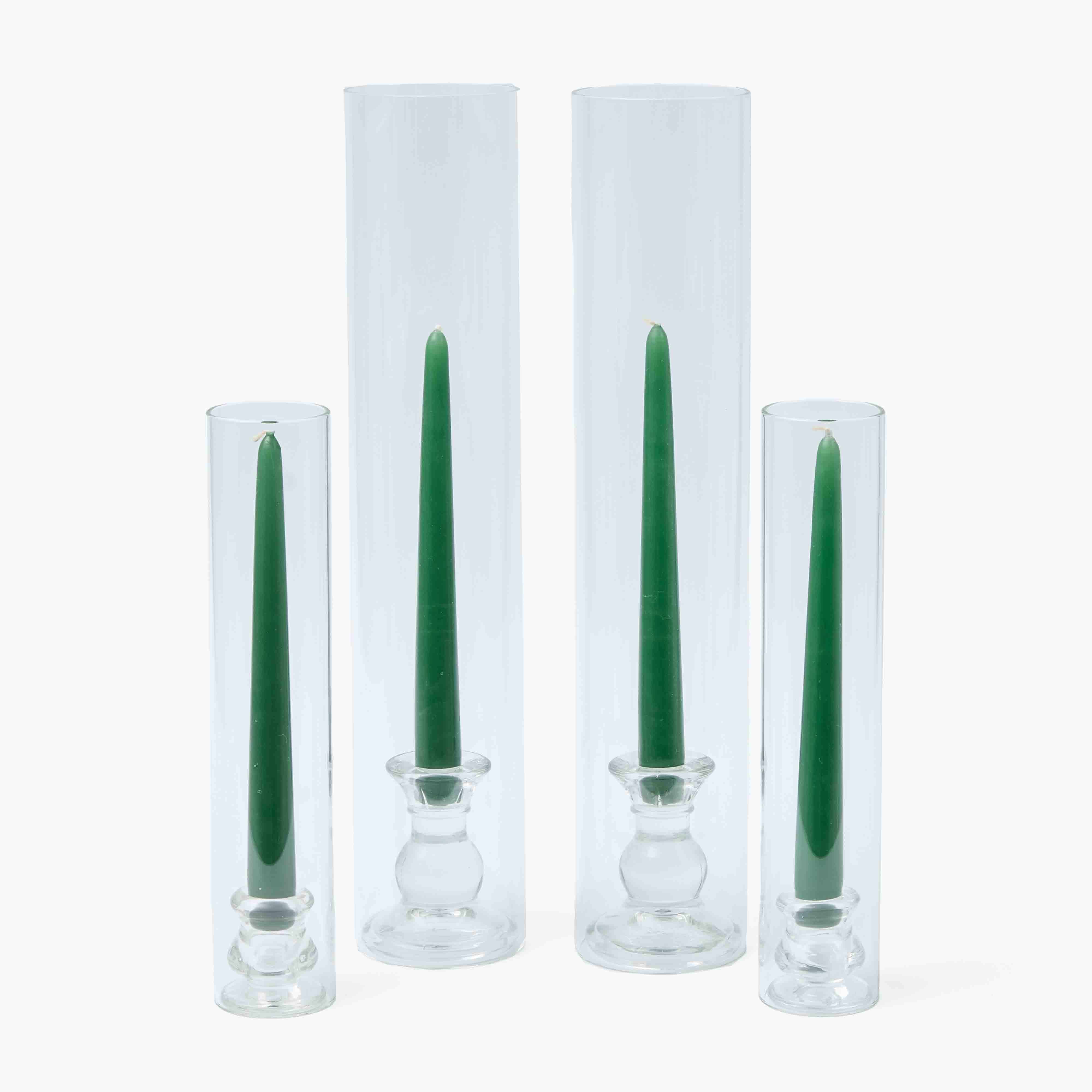 Claudia Glass Huricane Candle Holder Set