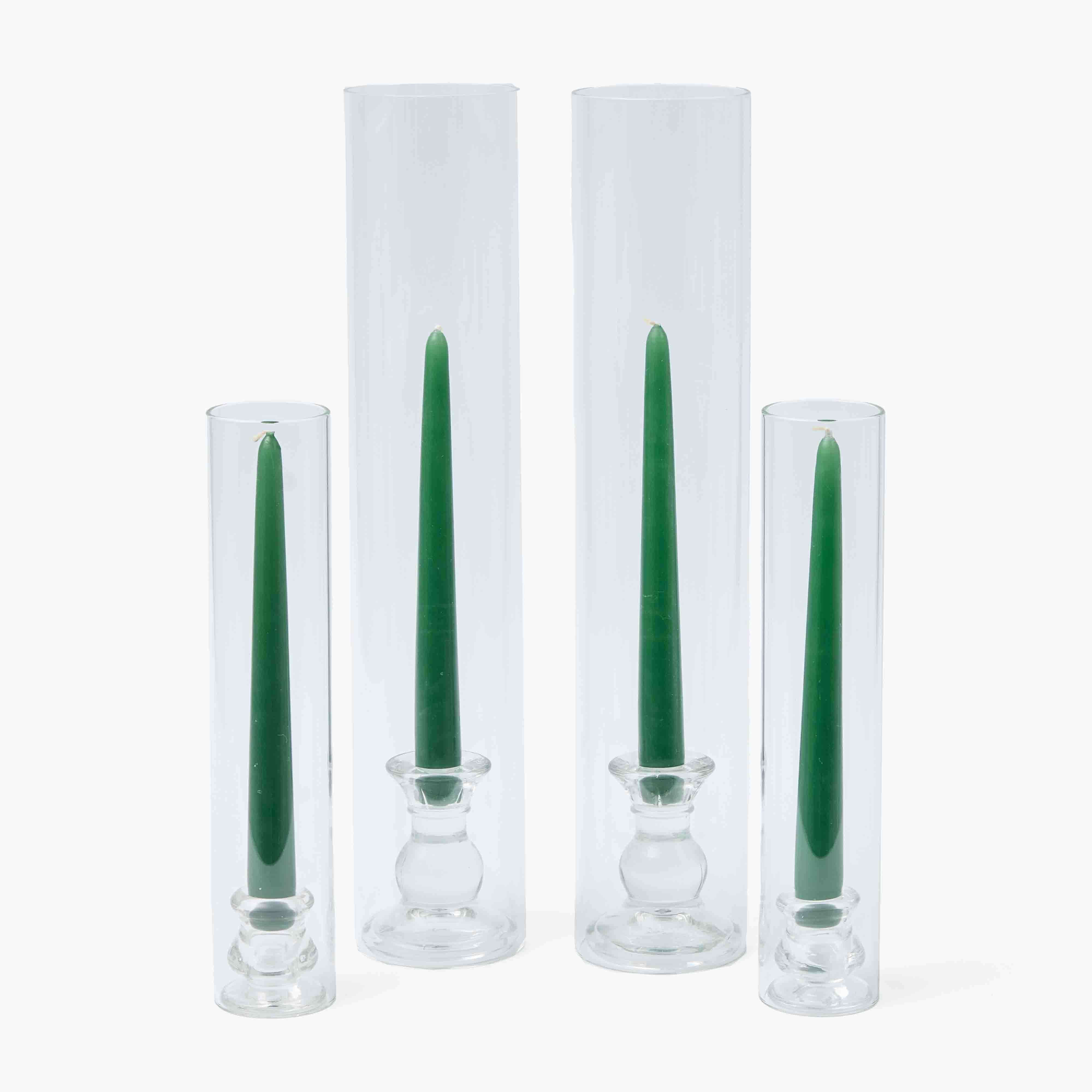 Claudia Glass Huricane Candle Holder Set