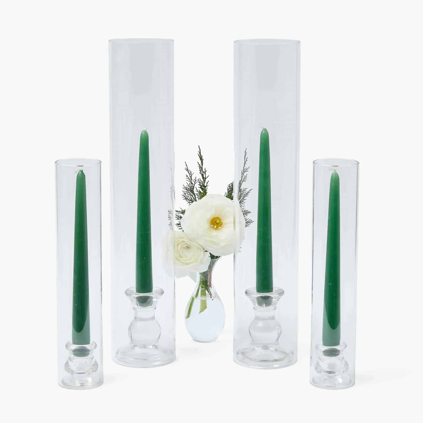 Claudia Glass Huricane Candle Holder Set
