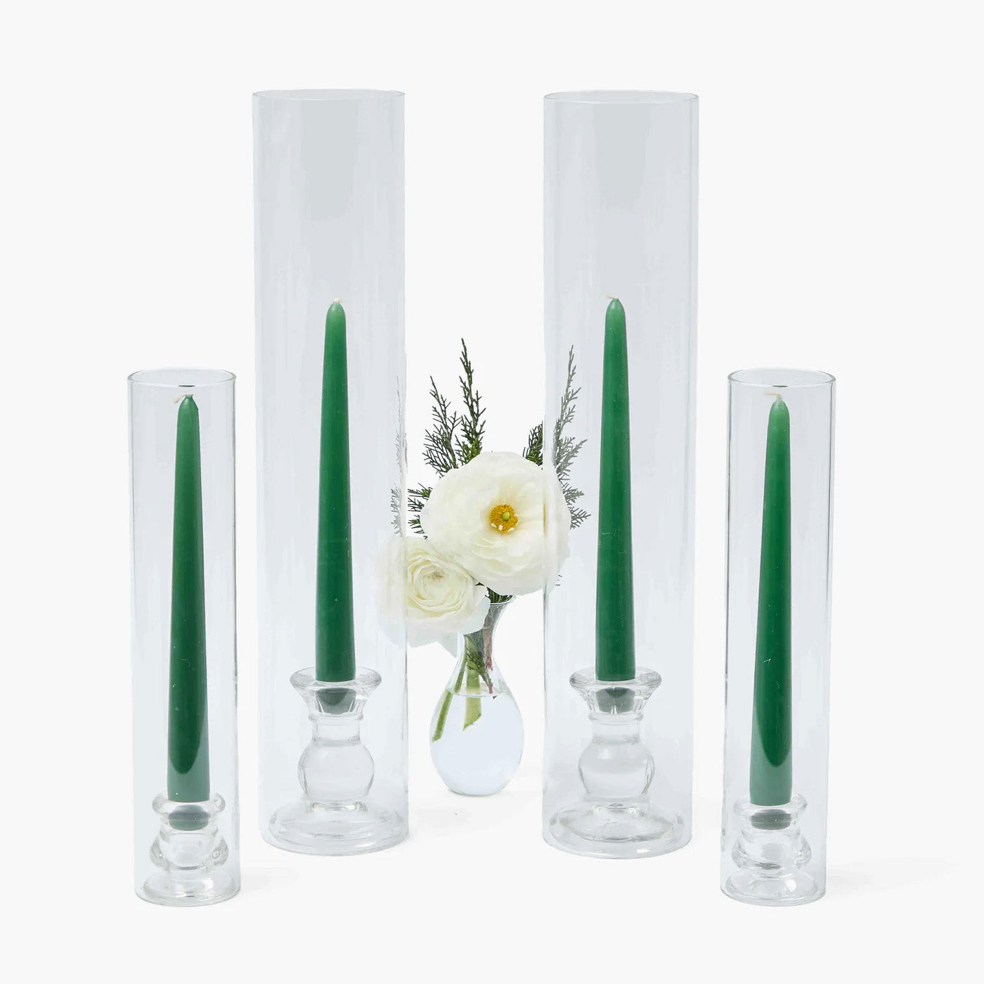 Claudia Glass Huricane Candle Holder Set