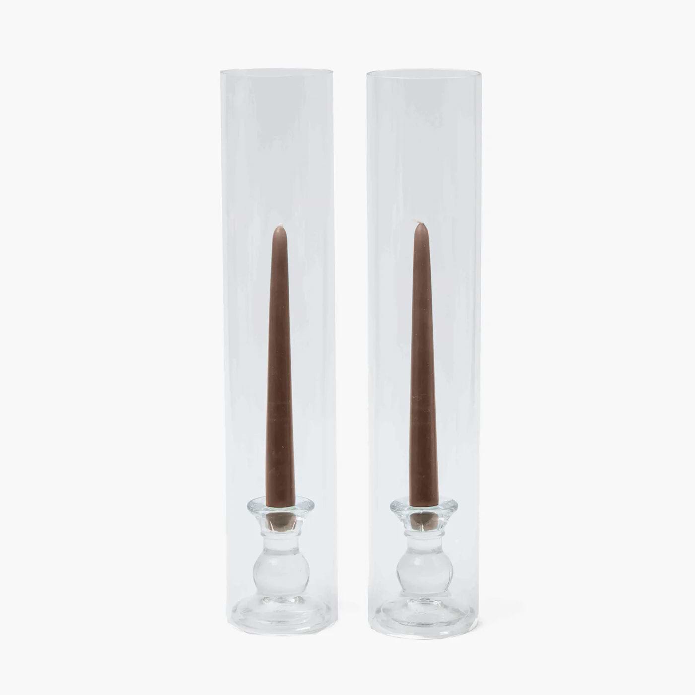 Large Claudia Glass Hurricane Candle Holder (Pair)
