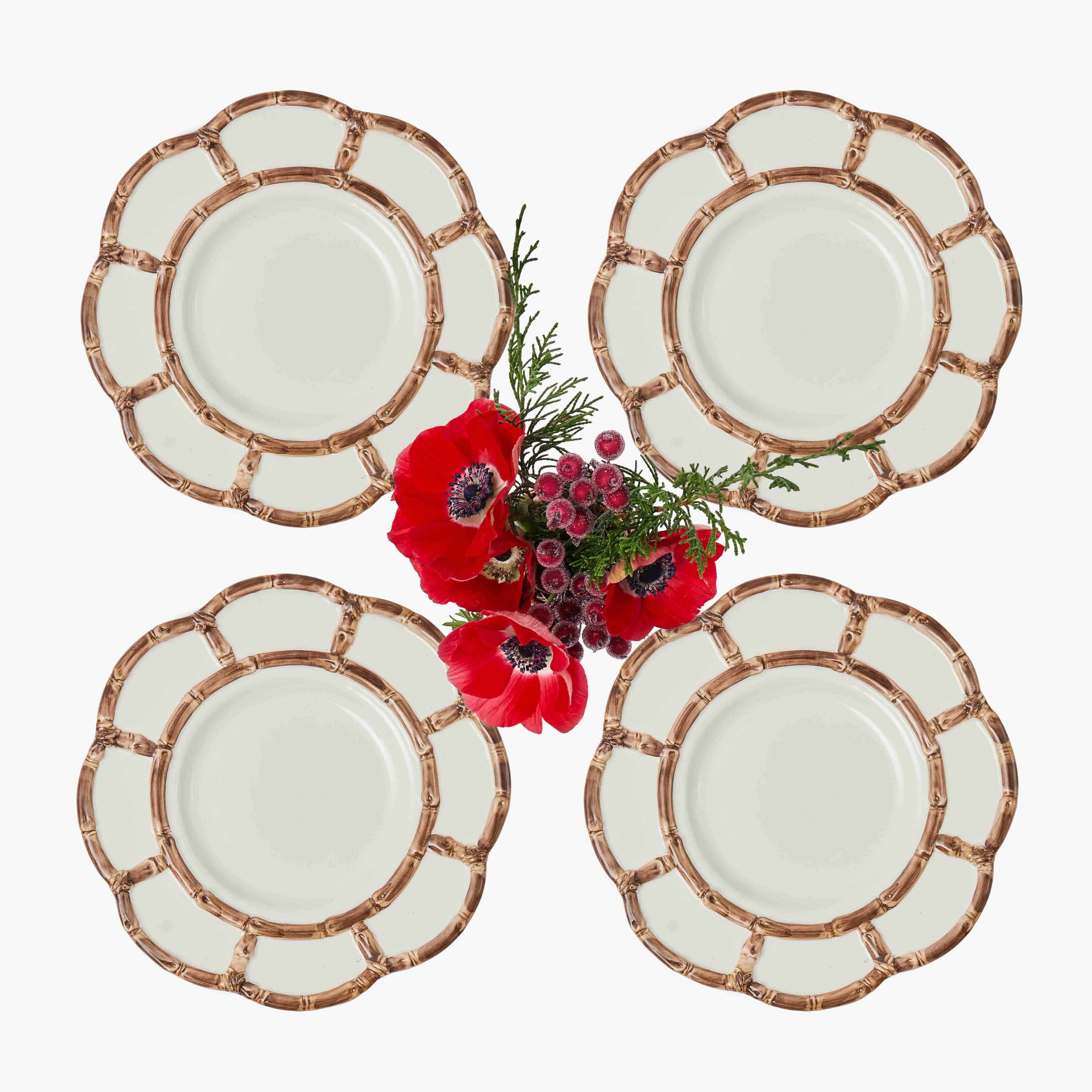 Petal Burnt Bamboo Starter Plate (Set of 4)