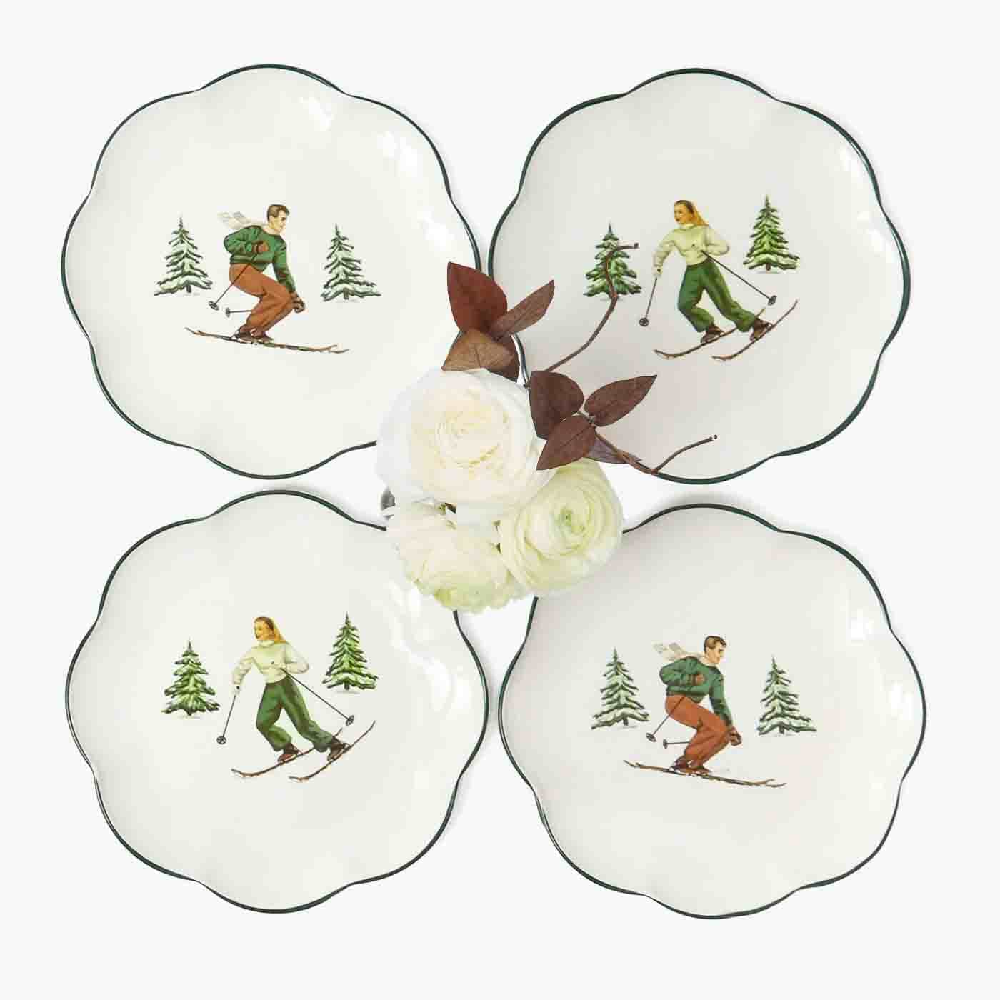 Heidi & Hans Skier Starter Plates (Set of 4)