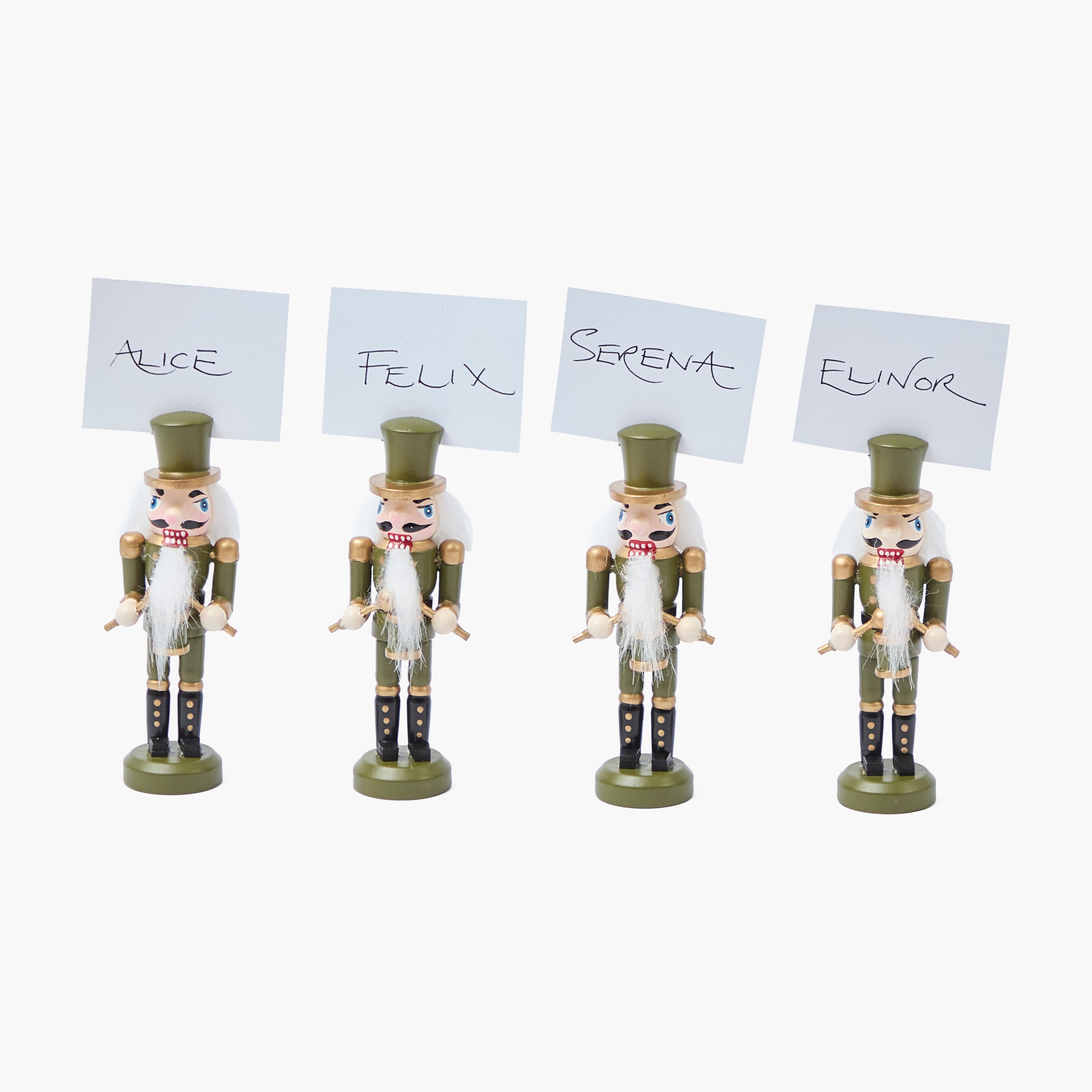 Green Nutcracker Placecard Holders (Set of 4)