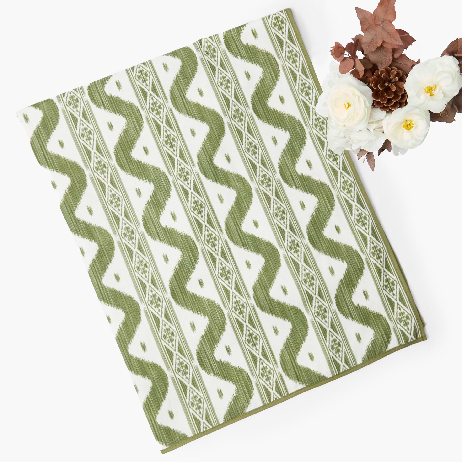 Olive Ikat Tablecloth