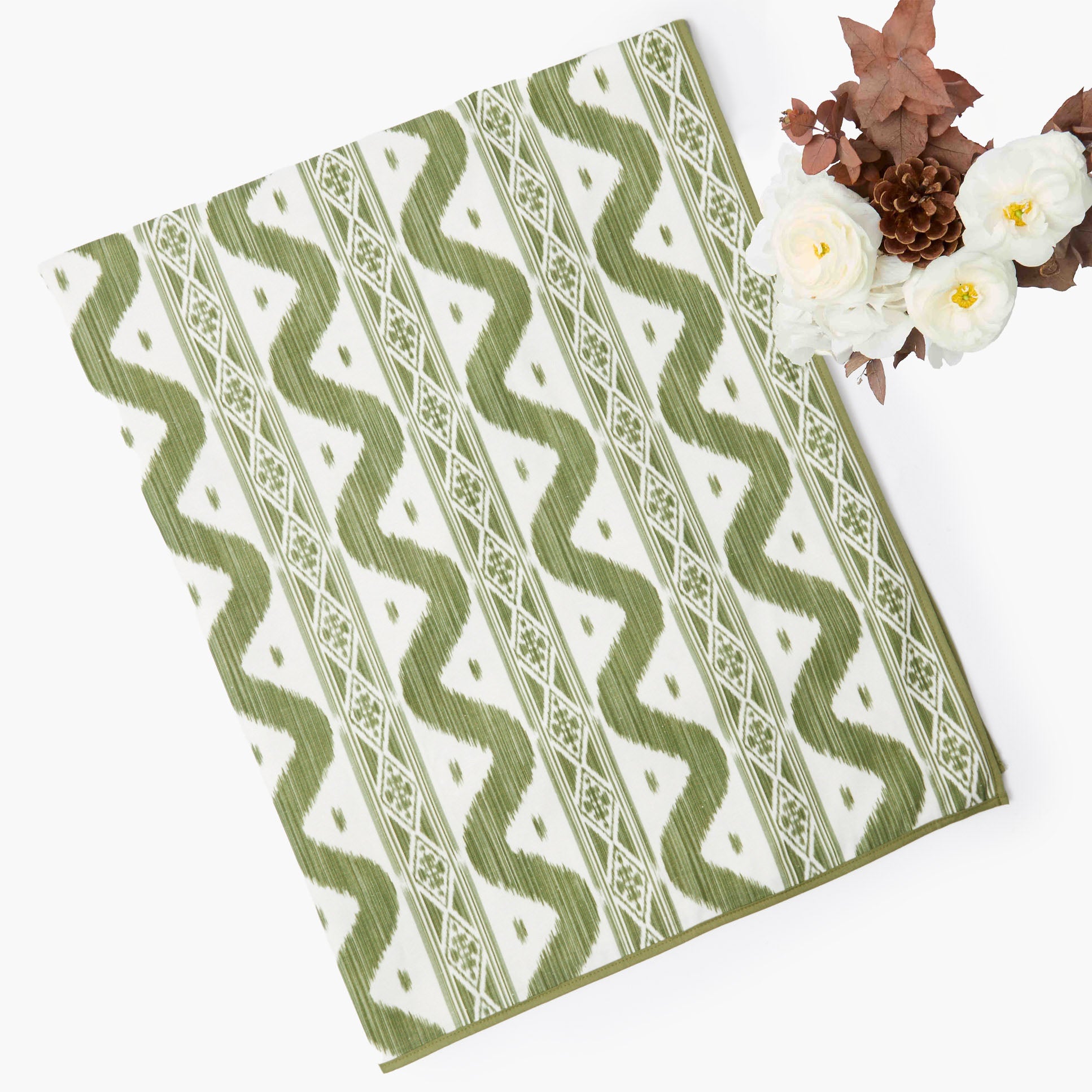 Olive Ikat Tablecloth