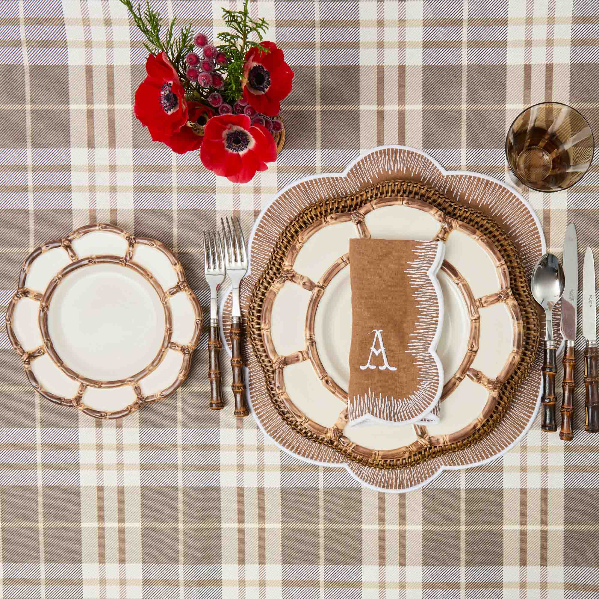 Petal Burnt Bamboo Starter Plate (Set of 4)