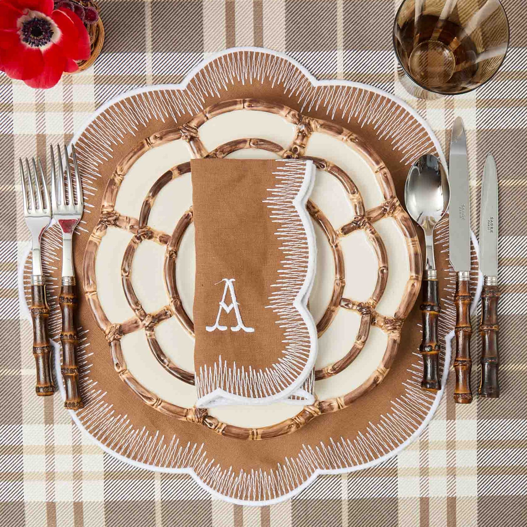 Caramel Alathea Linen Napkins (Set of 4)