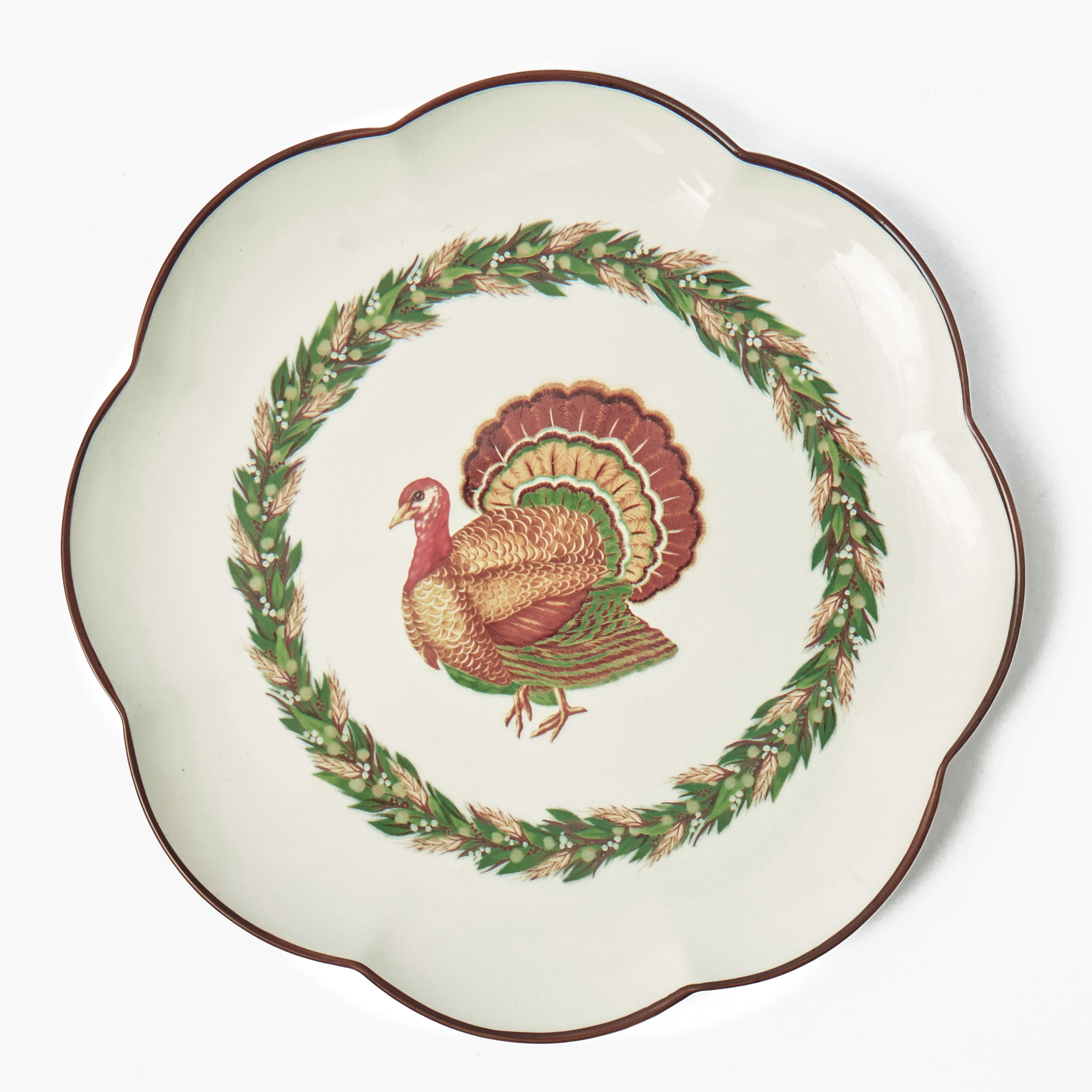 Olive & Brown Turkey Dinner Plate