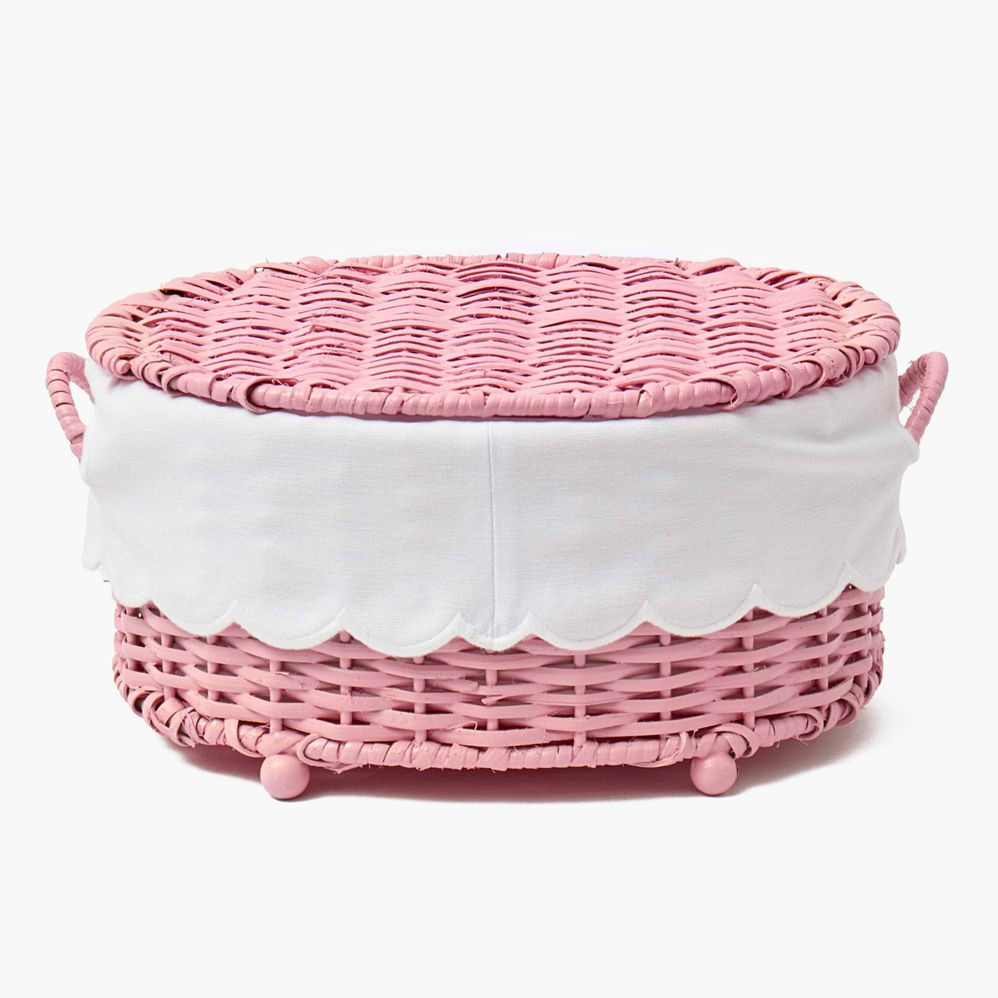 Isabella Pink Rattan Basket (Extra Small)