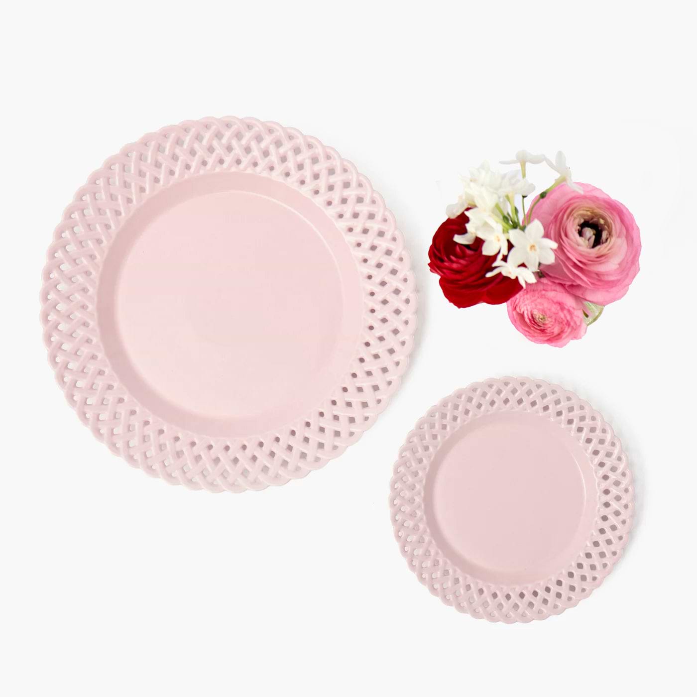 Pink Basketweave Starter Plate