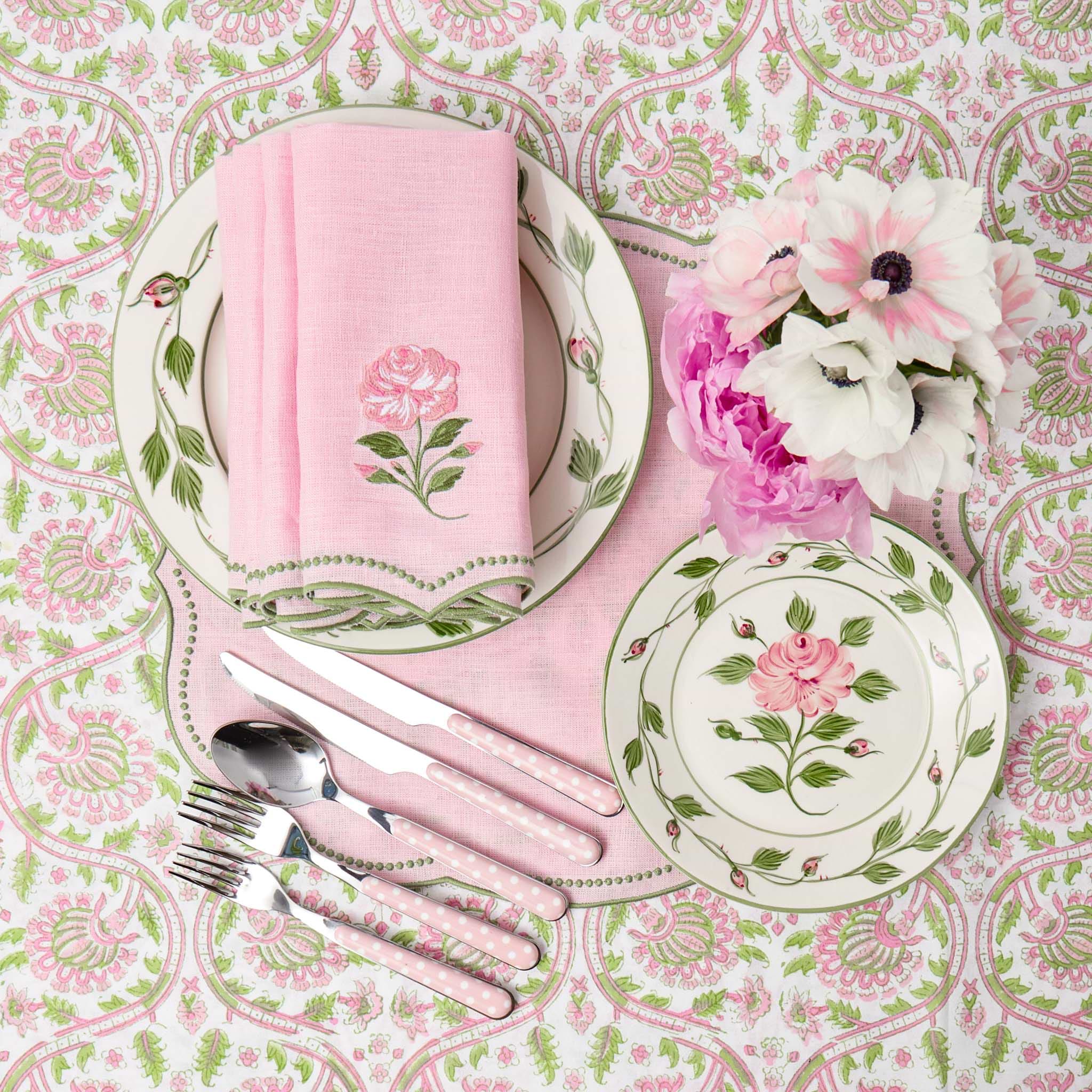 Pink Polka Dot Cutlery (5 piece)