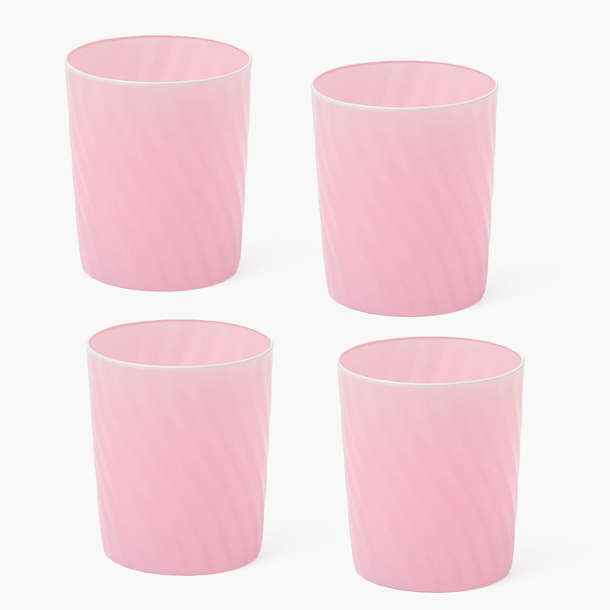 Petal Pink Swirl Water Glasses (Set of 4)