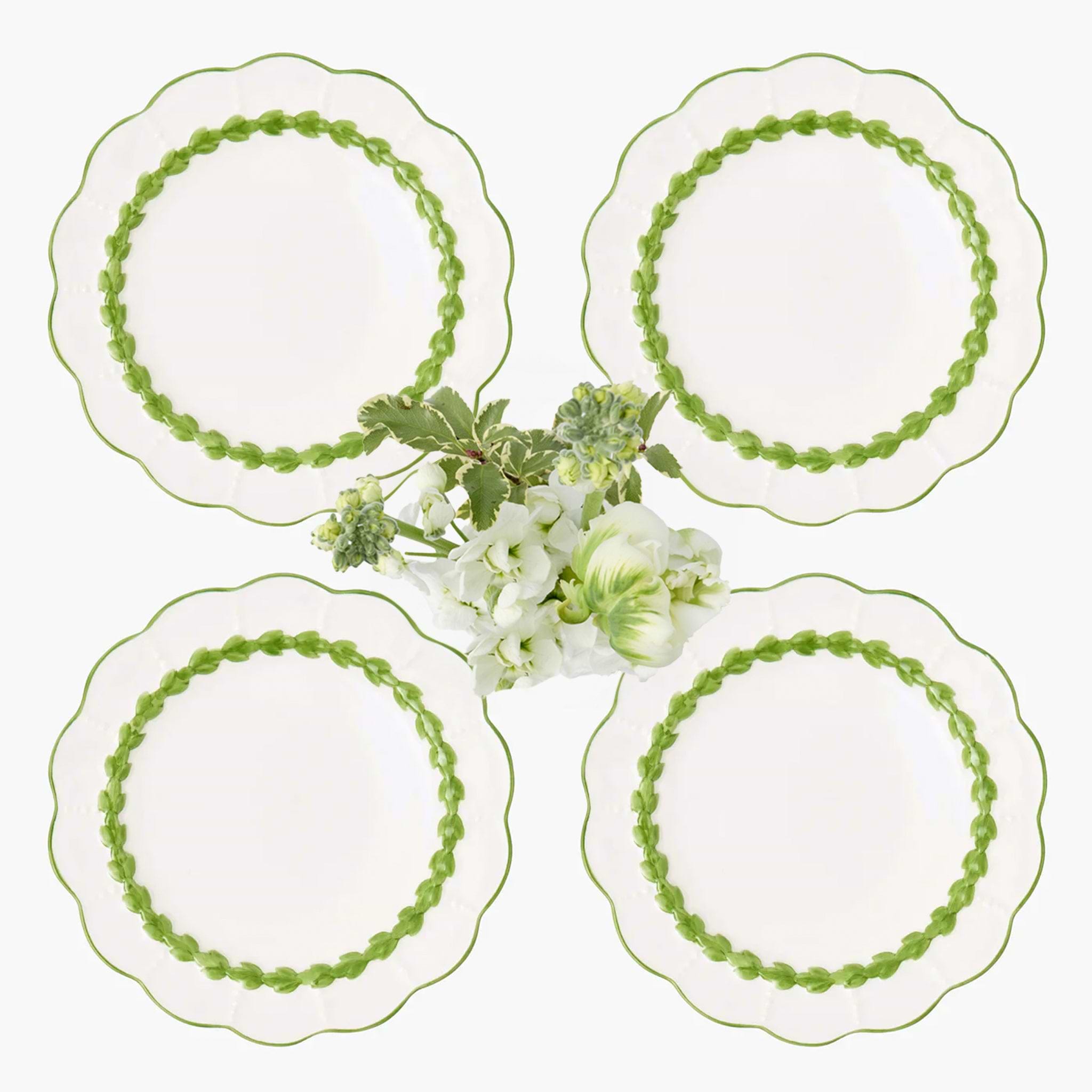 Green Laurel Dinner Plates (Set of 4)
