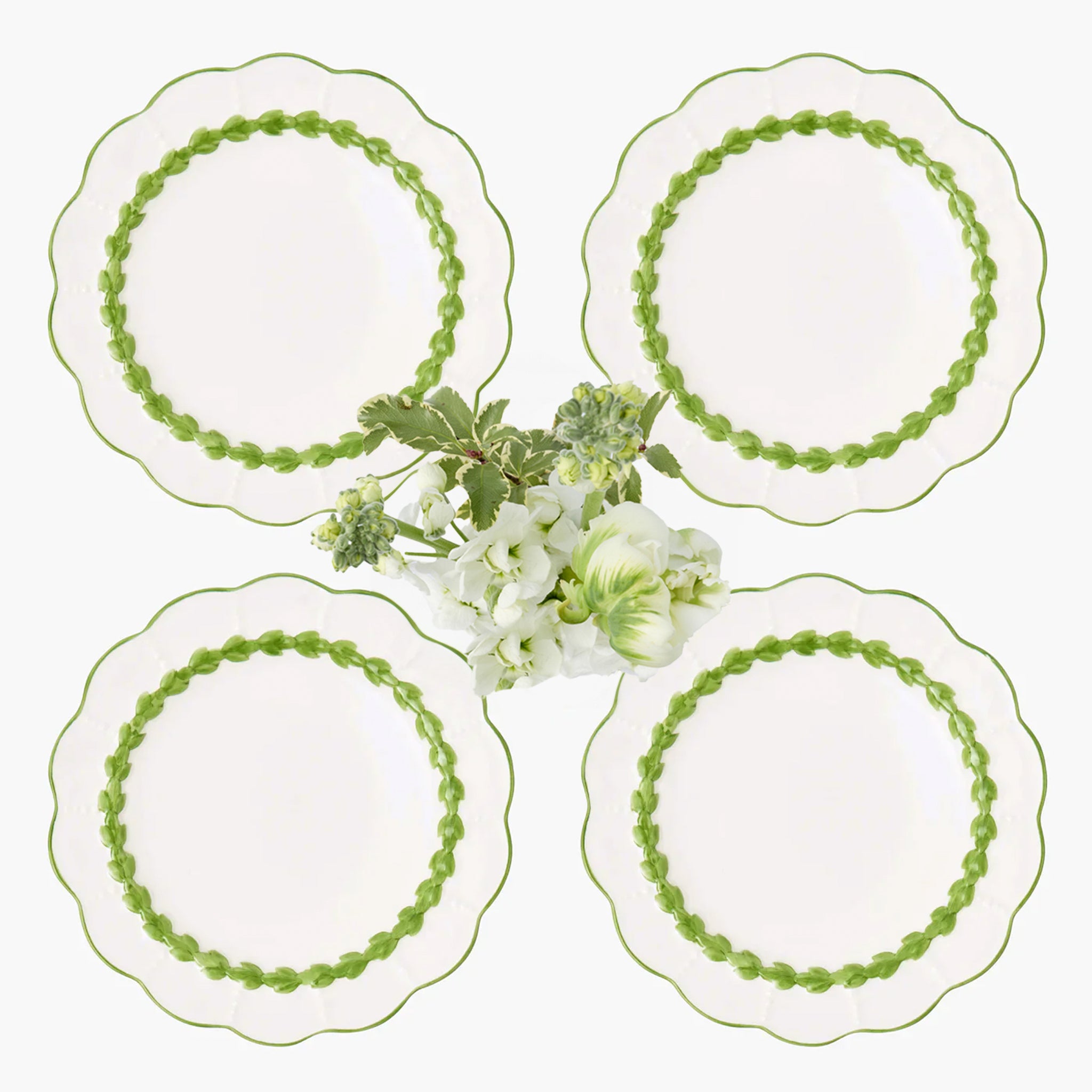 Green Laurel Dinner Plates (Set of 4)