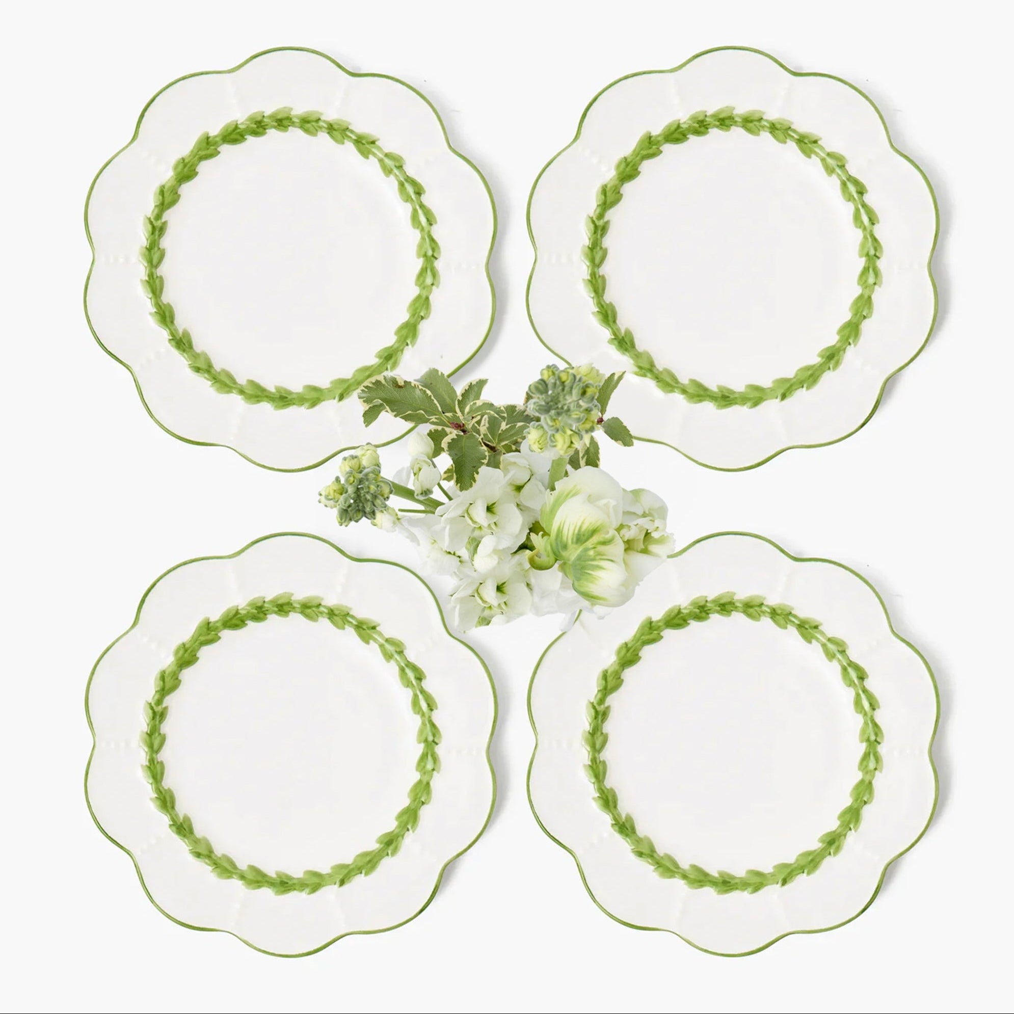Green Laurel Starter Plates (Set of 4)