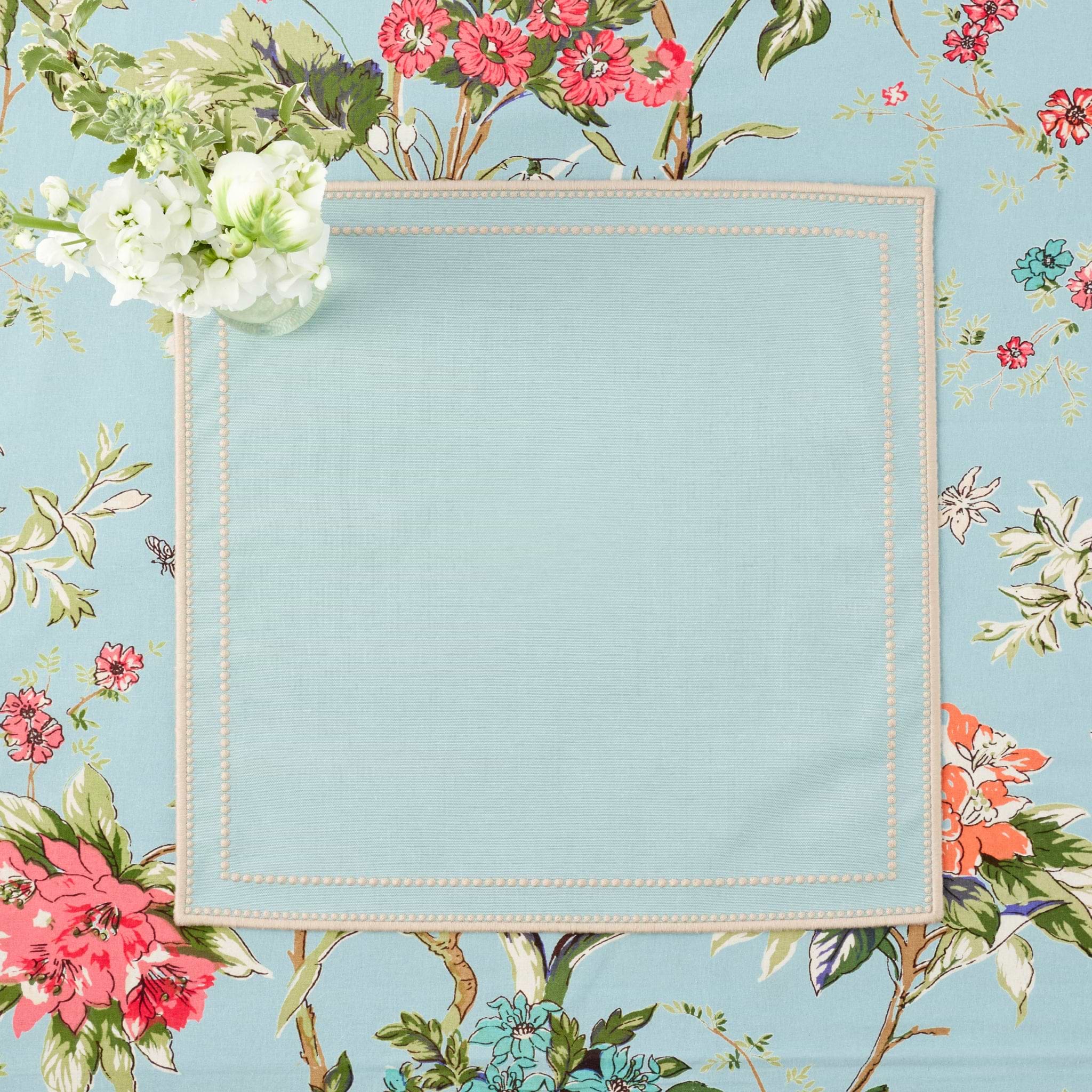 Duck Egg Blue & Sand Mariana Napkins (Set of 4)
