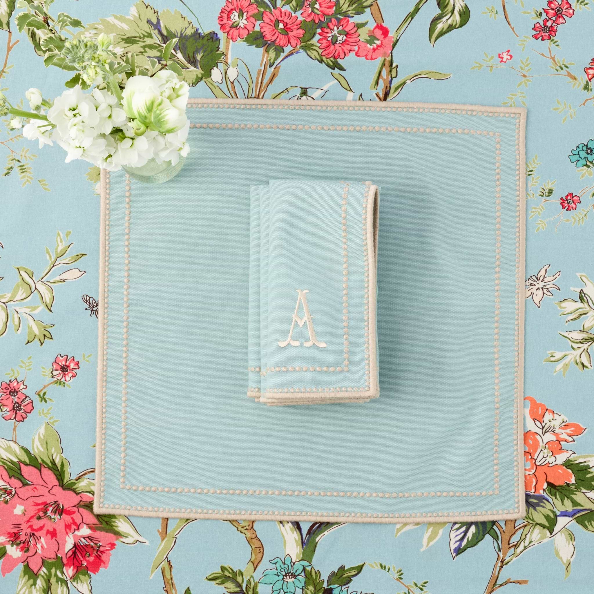 Duck Egg Blue & Sand Mariana Napkins (Set of 4)