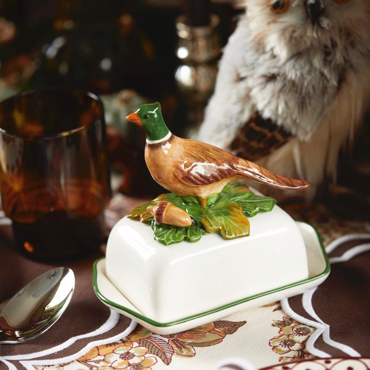 Timeless appeal: Pheasant Butter Dish, perfect for both casual and formal settings.