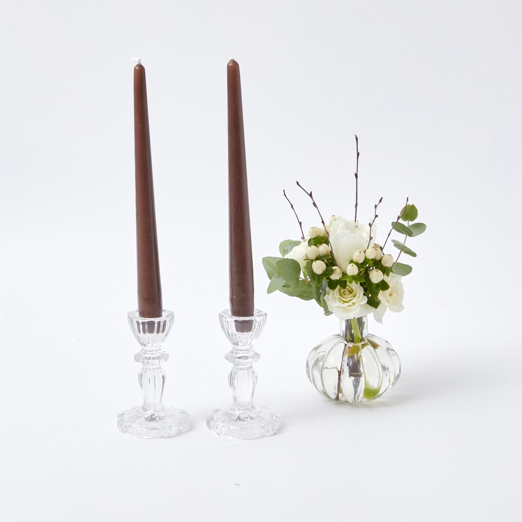Lace Edge Candle Holders (Pair) - Mrs. Alice