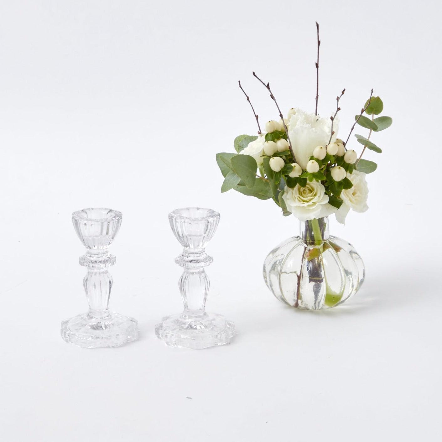 Lace Edge Candle Holders (Pair) - Mrs. Alice