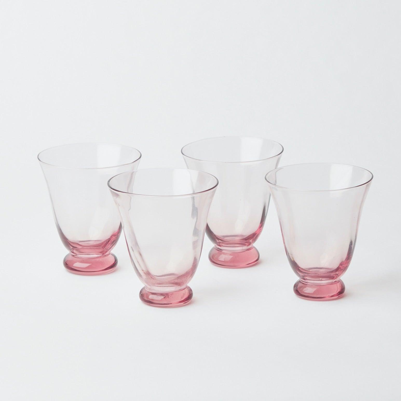 Pink Tulip Water Glasses (Set of 4) - Mrs. Alice