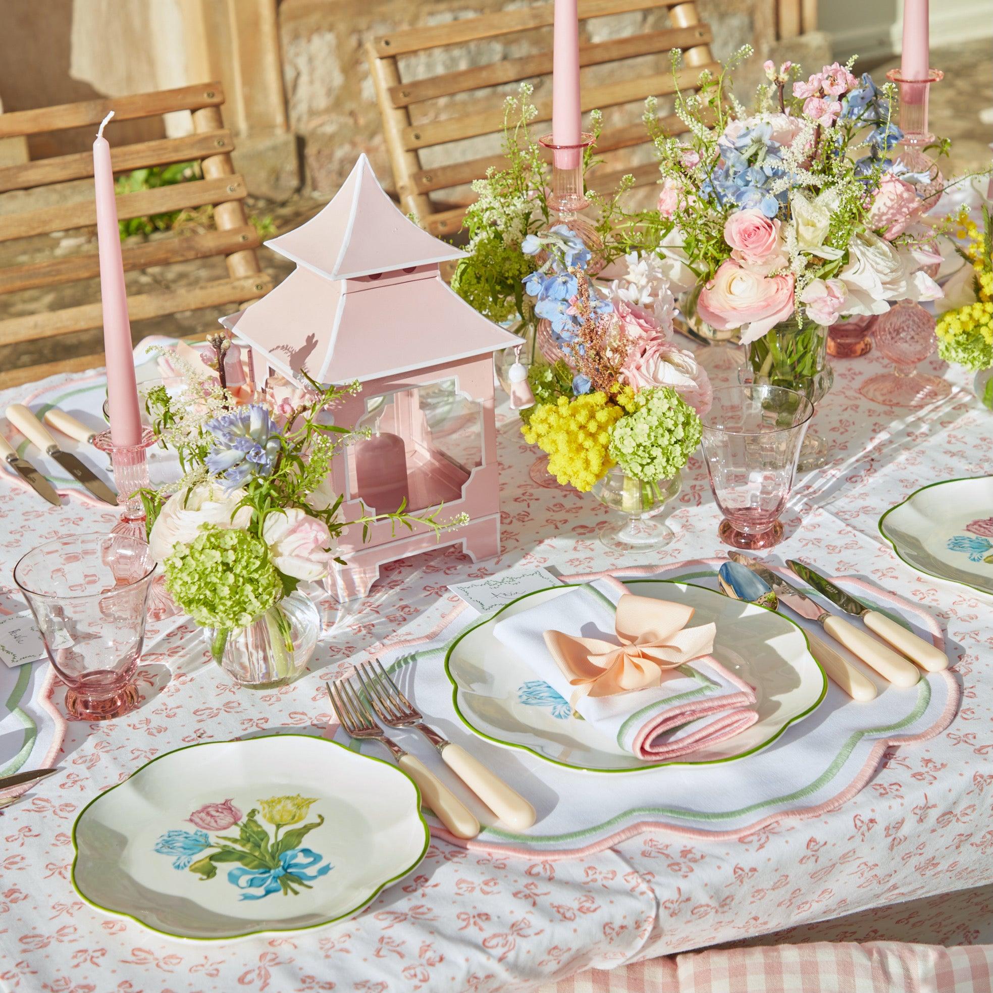 Pink Tulip Water Glasses (Set of 4) - Mrs. Alice