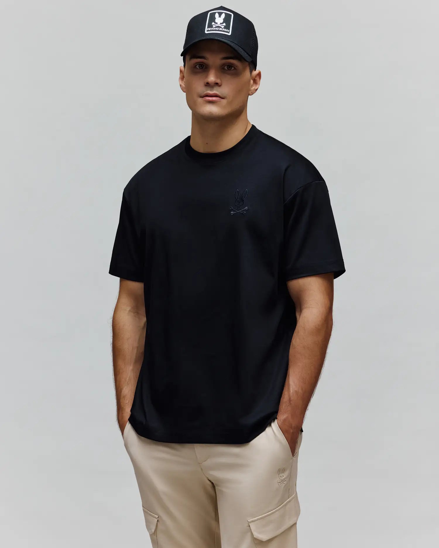 Men's Oscar Relaxed Fit Tee in Black | Psycho Bunny
