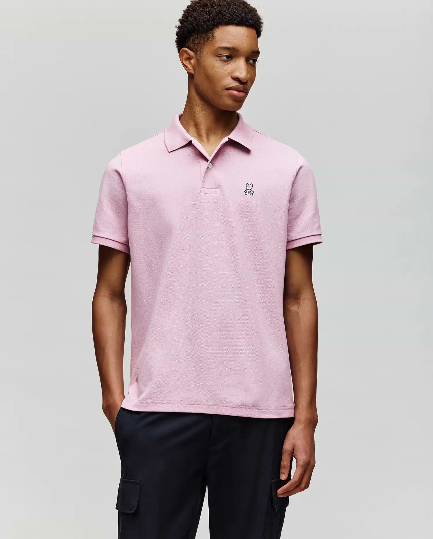 【新品】Psycho Bunny マーブルロゴ ポロシャツ sizeM ピンク Men's Classic Pique Polo Shirt in Pink | Psycho Bunny