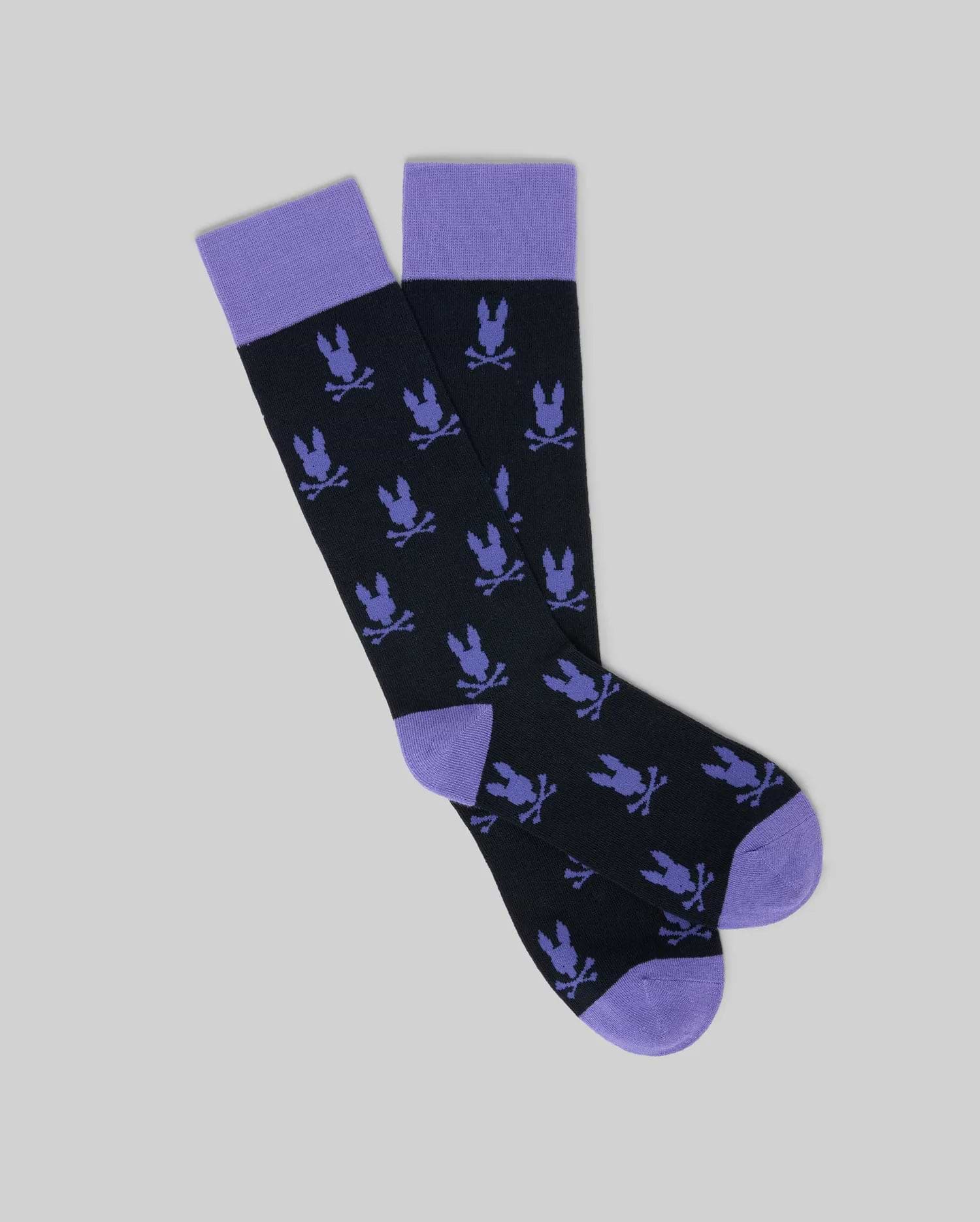 Men's All Over Bunny Dress Socks in Blue