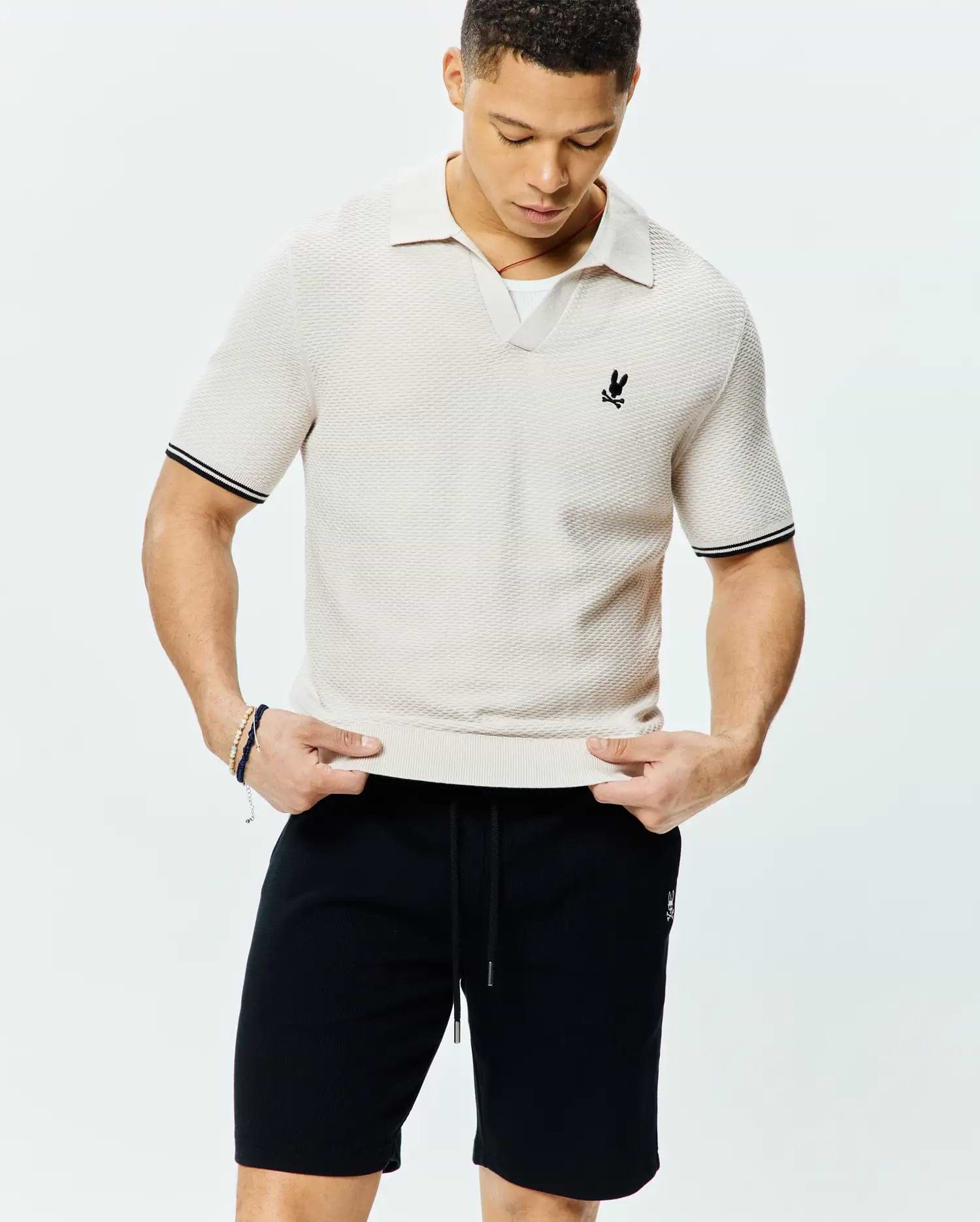 Men's Selby Knit Polo in Natural | Psycho Bunny