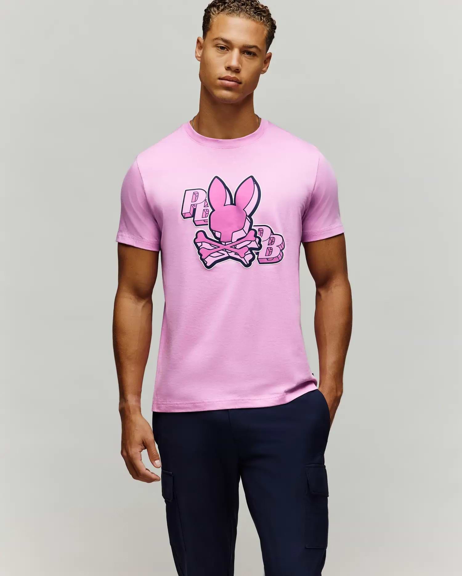 Men's Zal PB Graphic Tee in Pink | Psycho Bunny