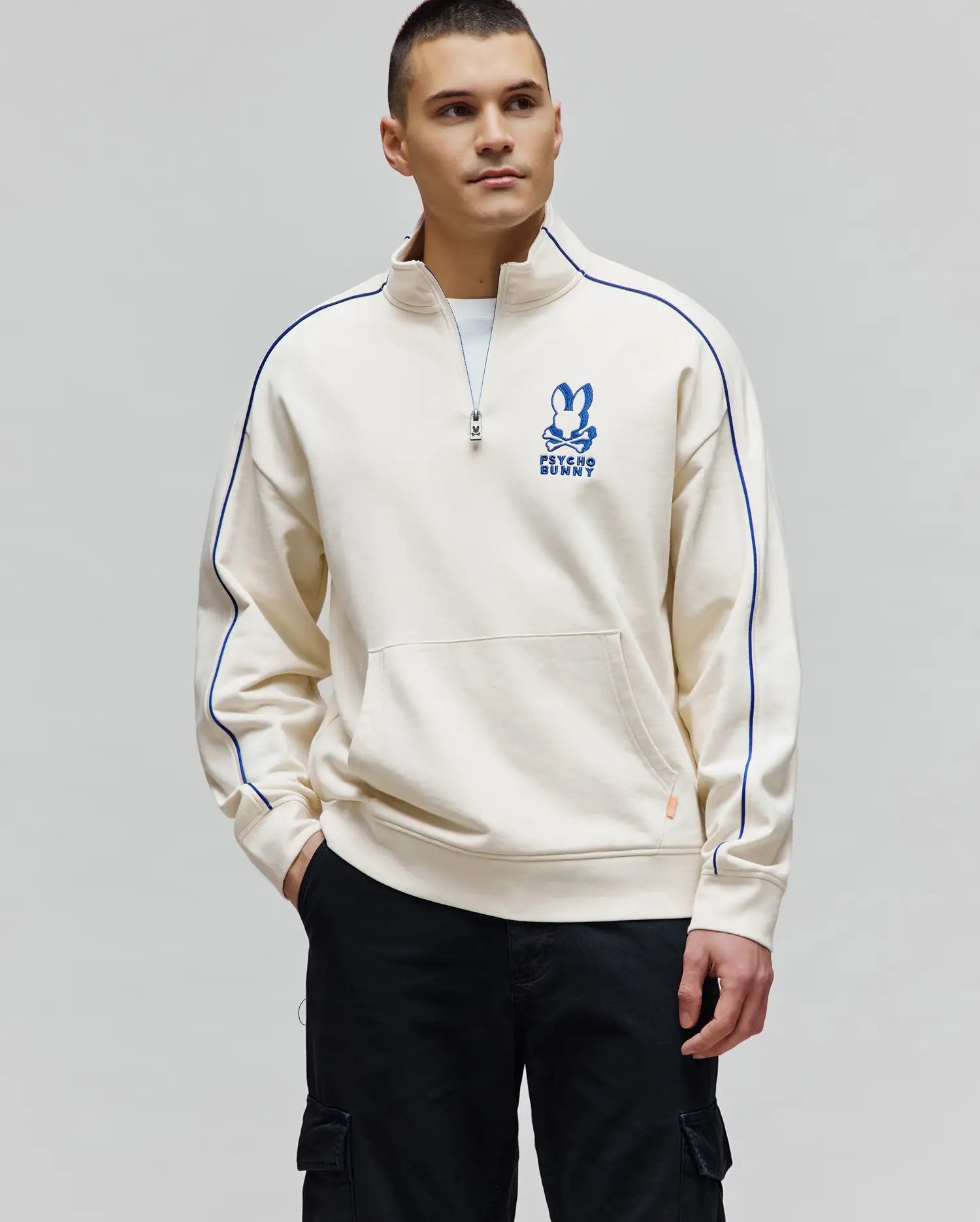 Men's Toby 1/4 Zip in Pristine | Psycho Bunny