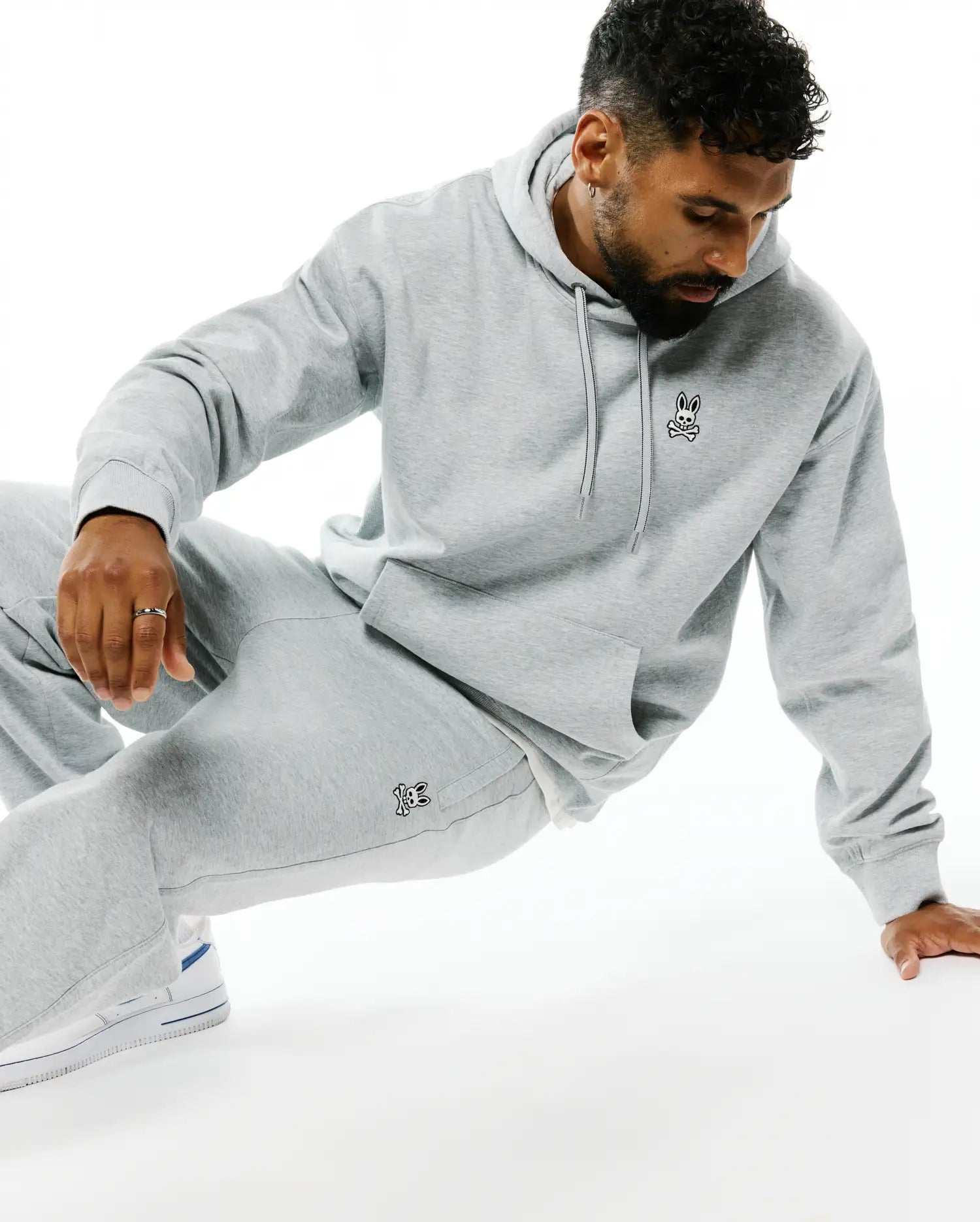 Men's Terrence Fleece Hoodie in Gray | Psycho Bunny