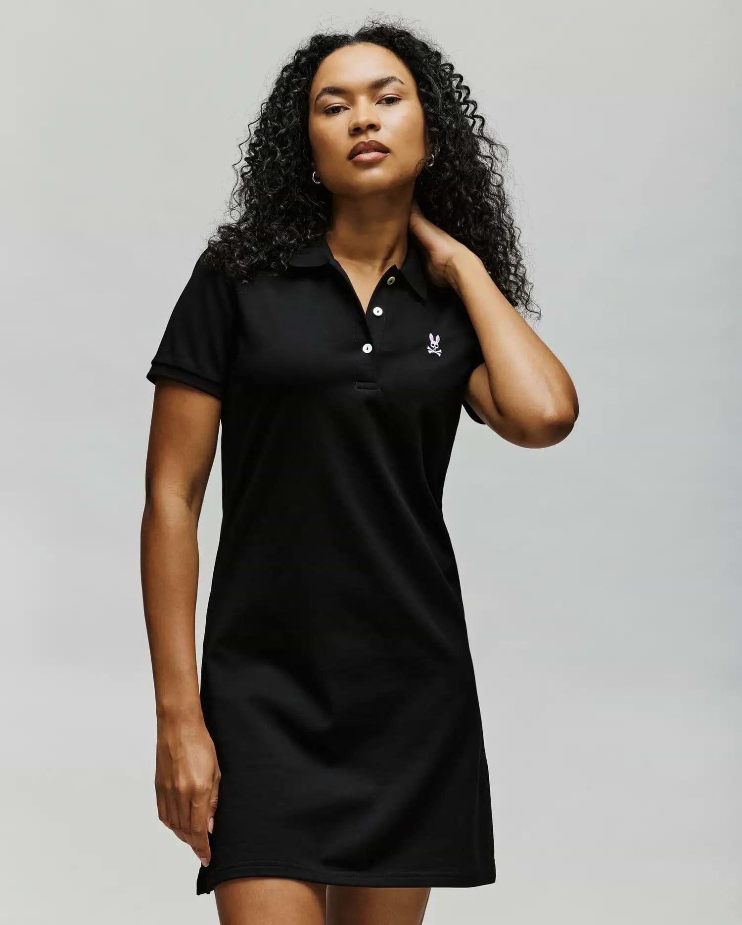 Womens Black Polo Dress