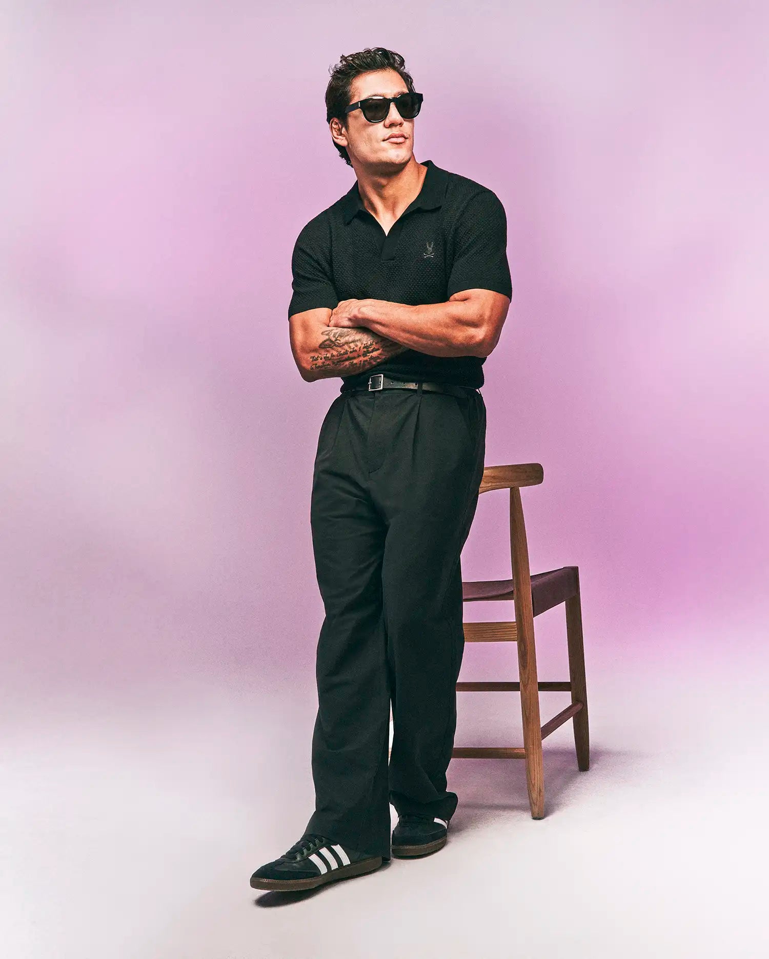 Men's Devon Knit Polo in Black | Psycho Bunny